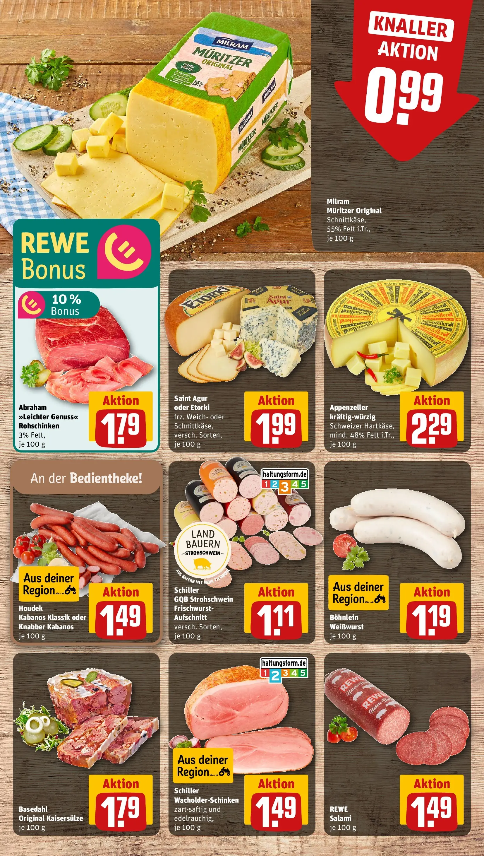 REWE Prospekt ab 26.05.2026 zum Blättern » Angebote | Seite: 9 | Produkte: Weißwurst, Milram, Salami