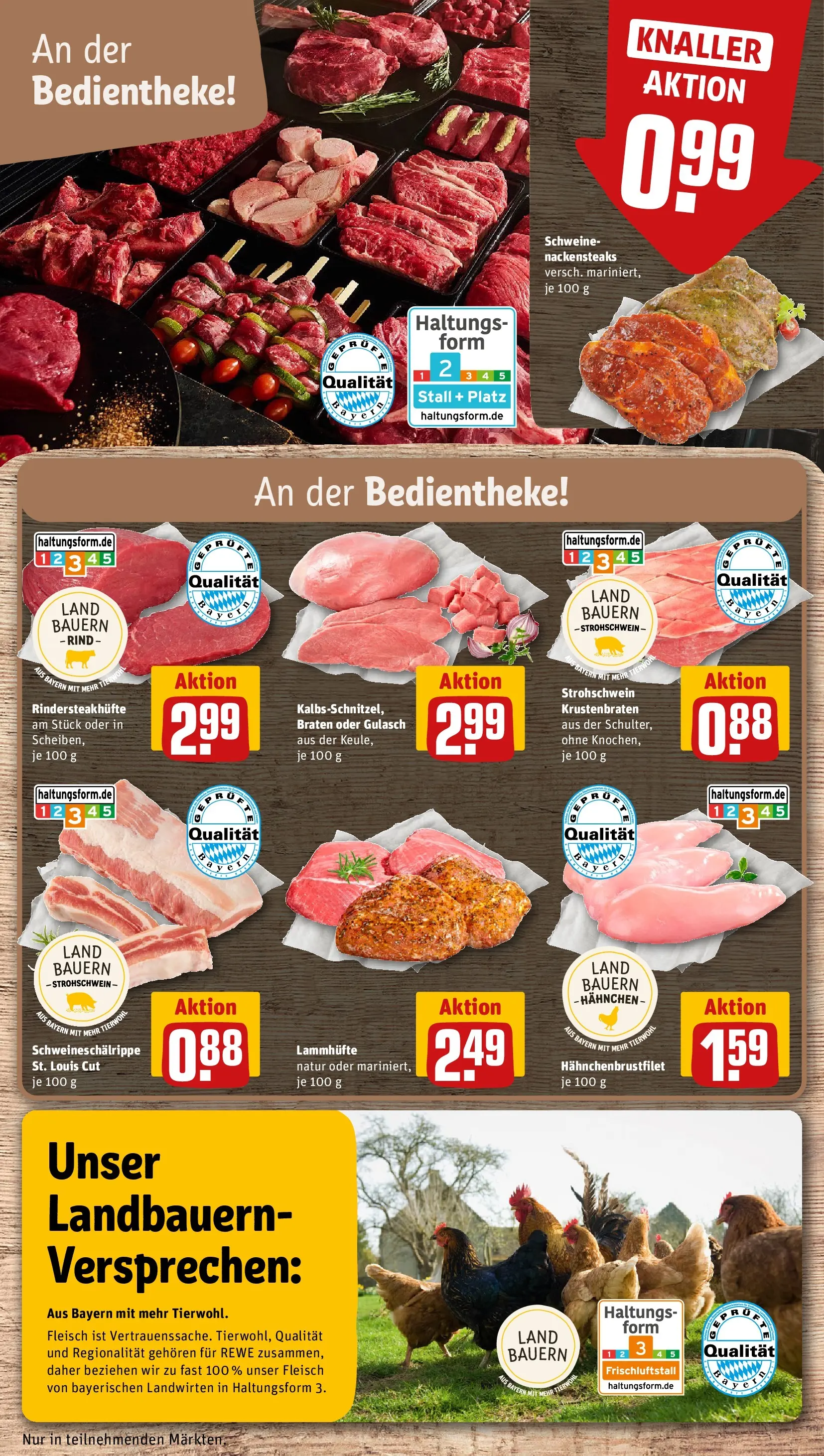 REWE Prospekt ab 26.05.2026 zum Blättern » Angebote | Seite: 10 | Produkte: Hahnchen, Krustenbraten, Gulasch, Fleisch