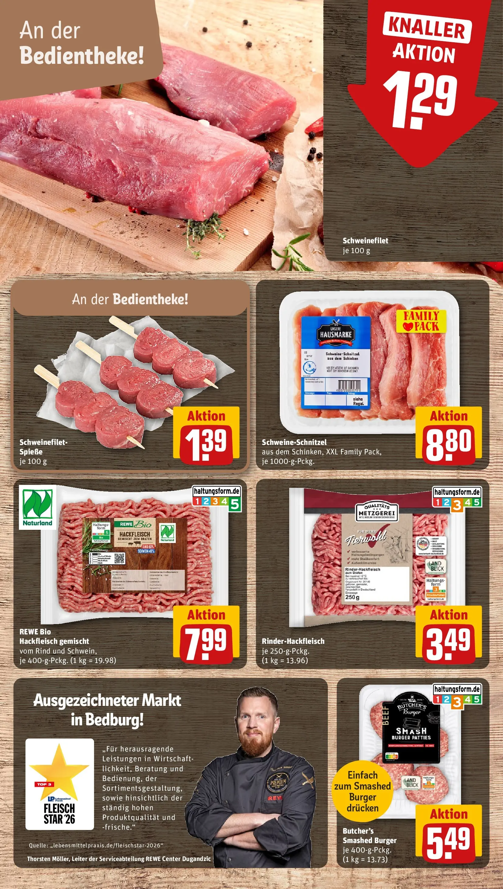 REWE Prospekt ab 26.05.2026 zum Blättern » Angebote | Seite: 8 | Produkte: Regal, Schnitzel, Schweinefilet, Hackfleisch