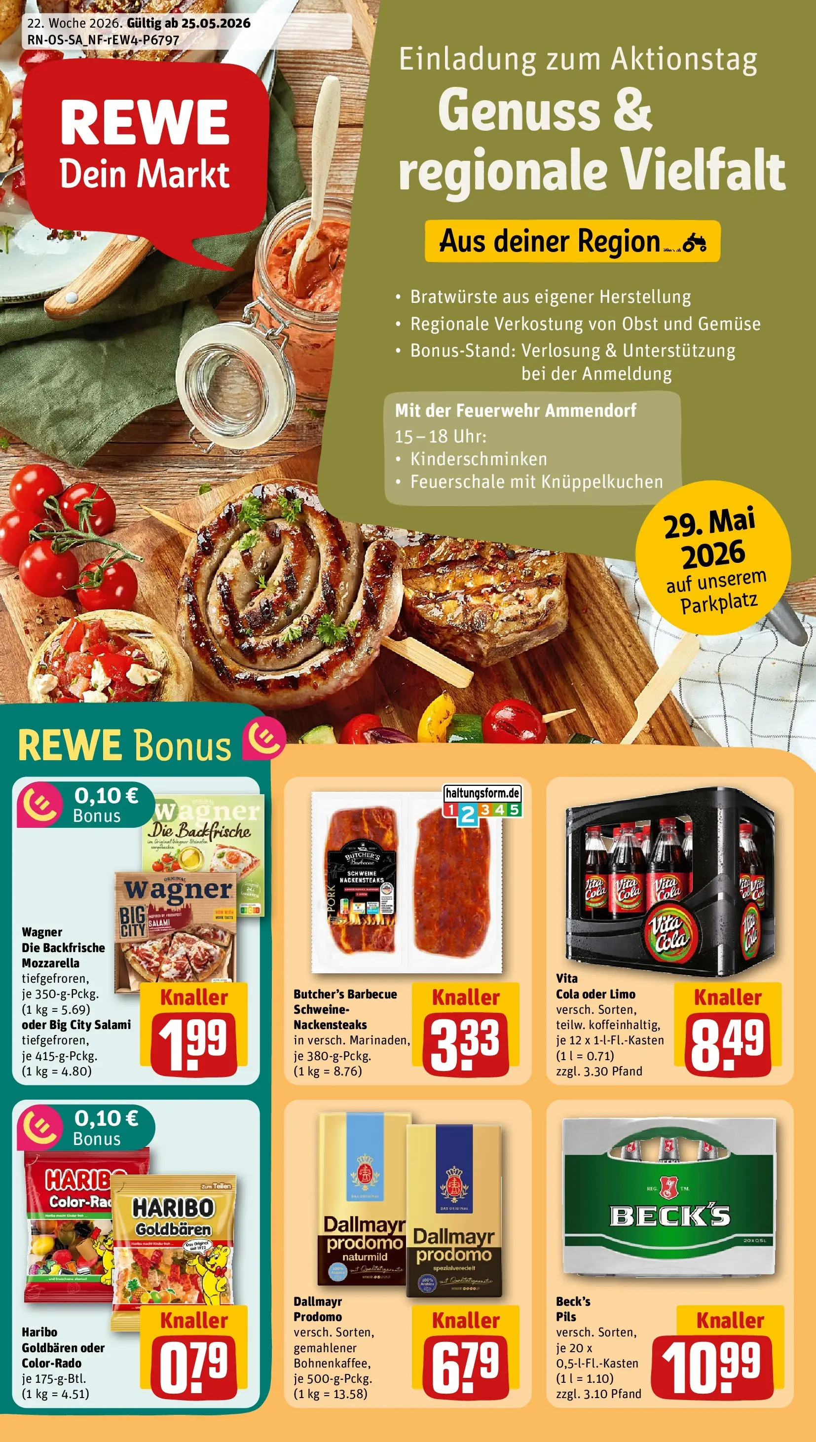 REWE Prospekt ab 26.05.2026 zum Blättern » Angebote | Seite: 1 | Produkte: Pils, Dallmayr, Pizza, Dallmayr prodomo