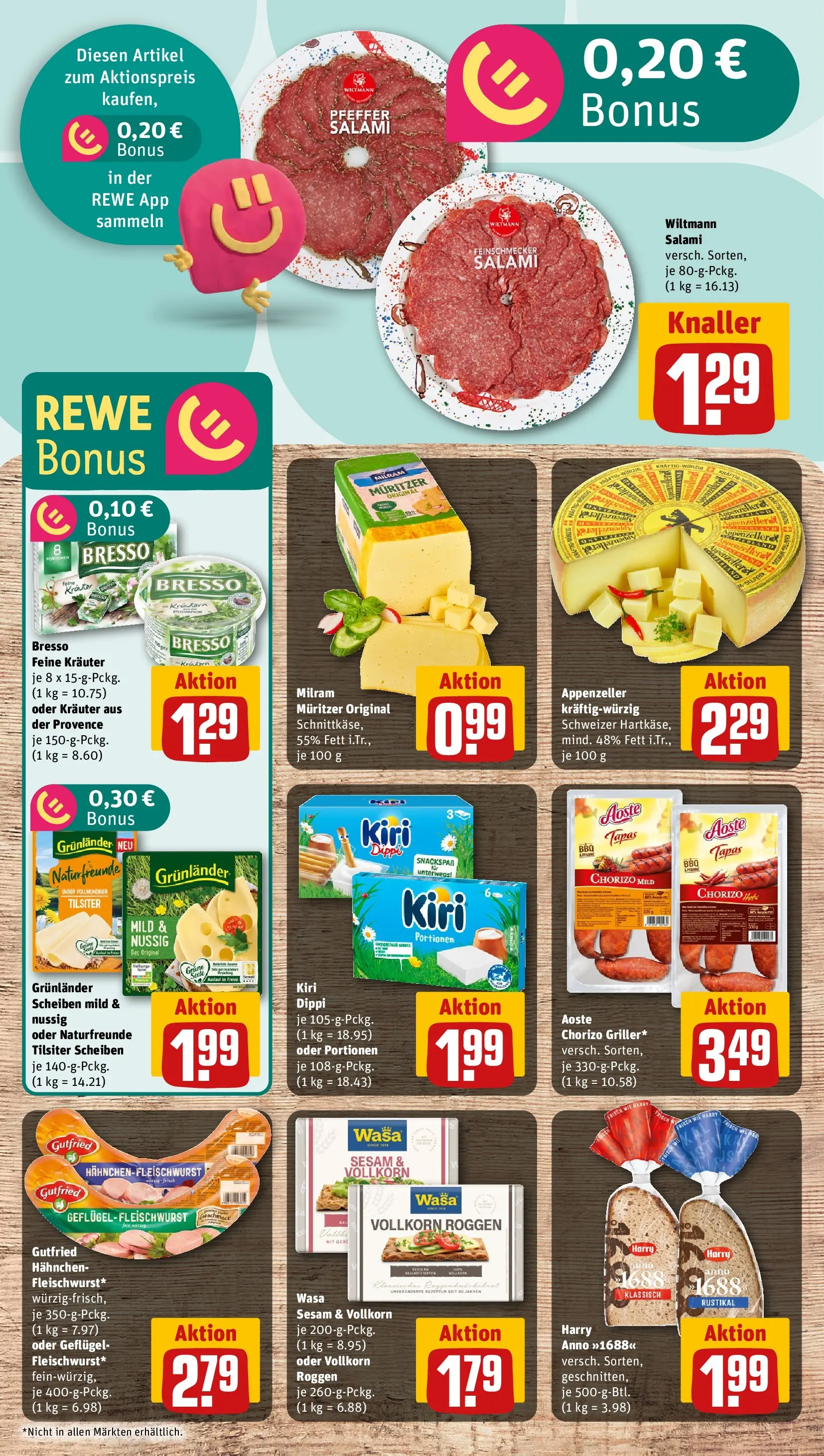 REWE Prospekt ab 26.05.2026 zum Blättern » Angebote | Seite: 9 | Produkte: Hahnchen, Bresso, Milram, Salami