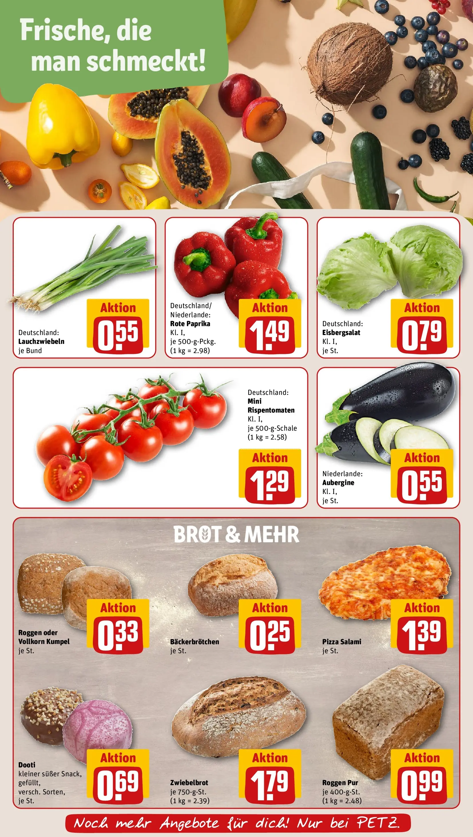 REWE Prospekt ab 26.05.2026 zum Blättern » Angebote | Seite: 7 | Produkte: Eisbergsalat, Aubergine, Salami, Pizza