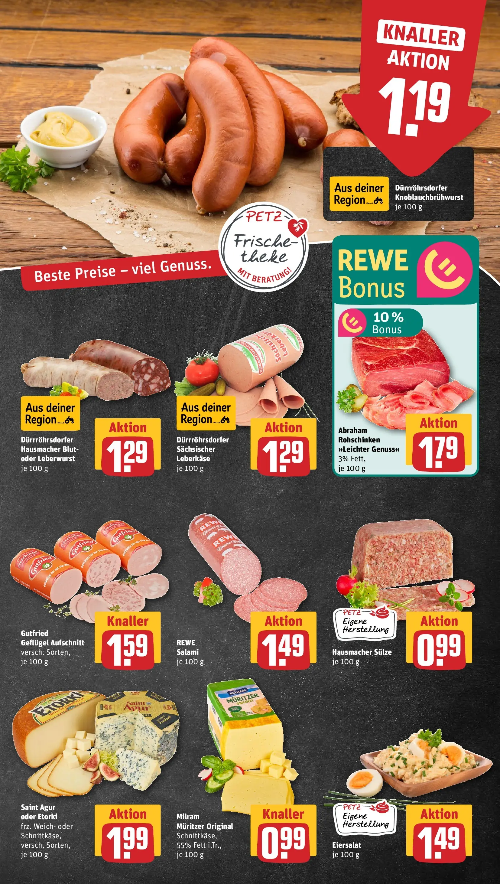 REWE Prospekt ab 26.05.2026 zum Blättern » Angebote | Seite: 9 | Produkte: Theke, Milram, Salami, Leberkase
