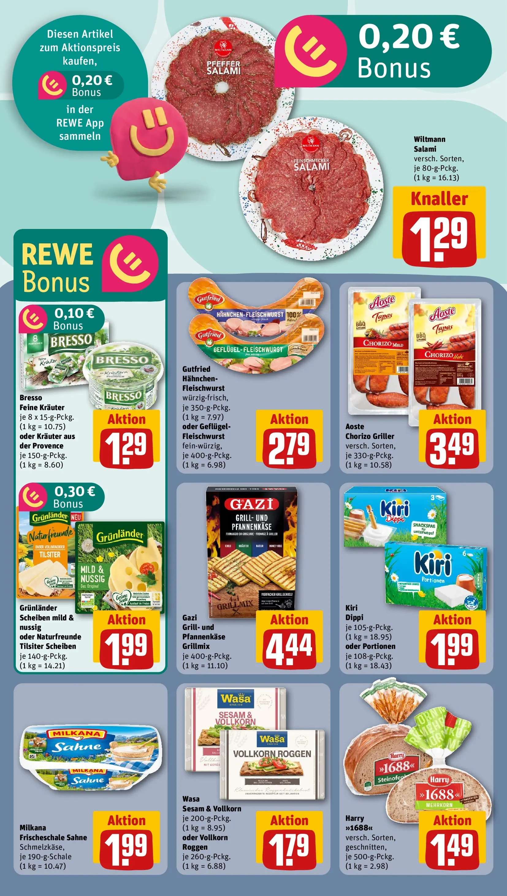 REWE Prospekt ab 26.05.2026 zum Blättern » Angebote | Seite: 12 | Produkte: Bresso, Grunlander, Salami, Griller
