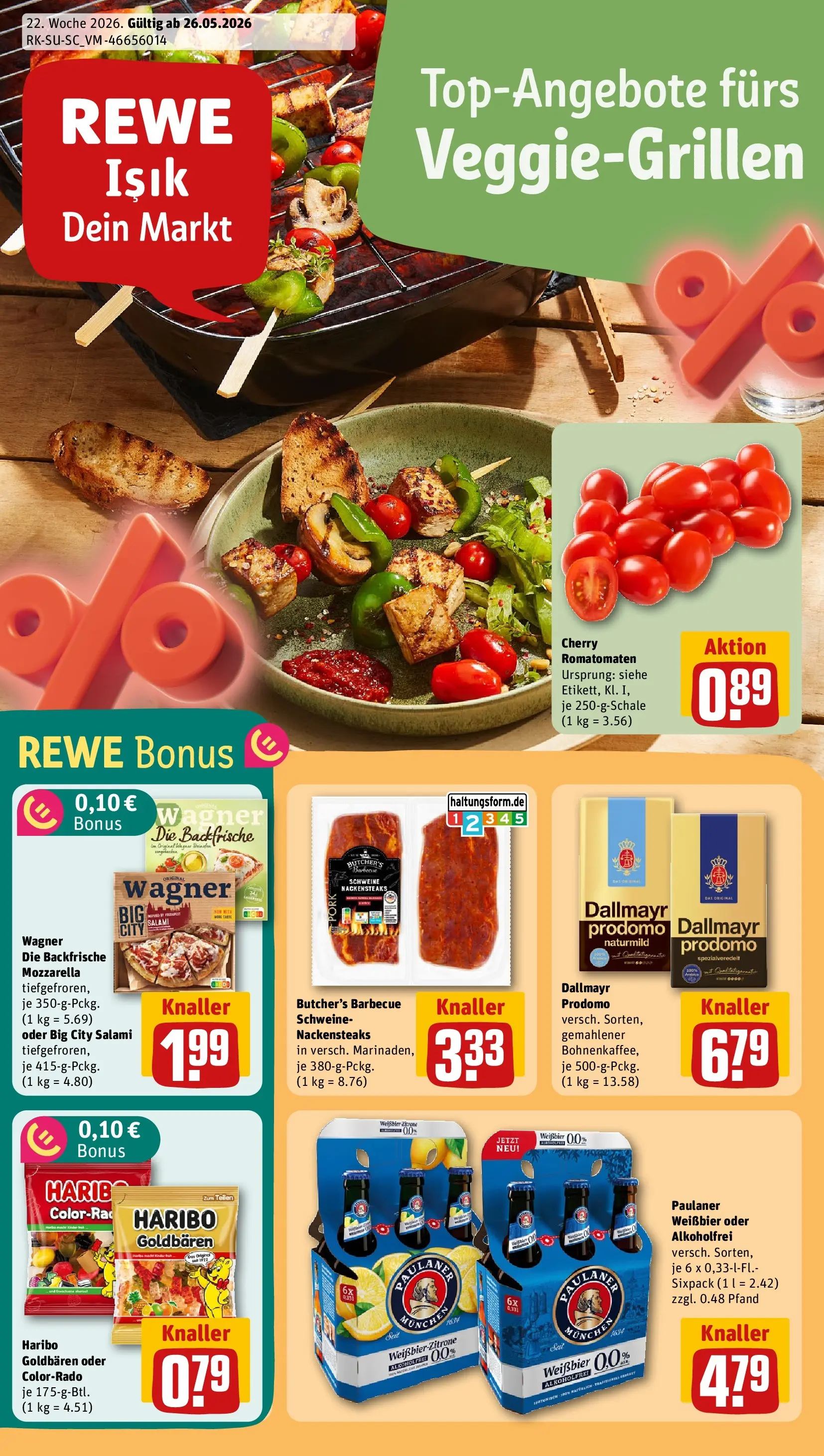REWE Prospekt ab 26.05.2026 zum Blättern » Angebote | Seite: 1 | Produkte: Weißbier, Mozzarella, Dallmayr, Pizza