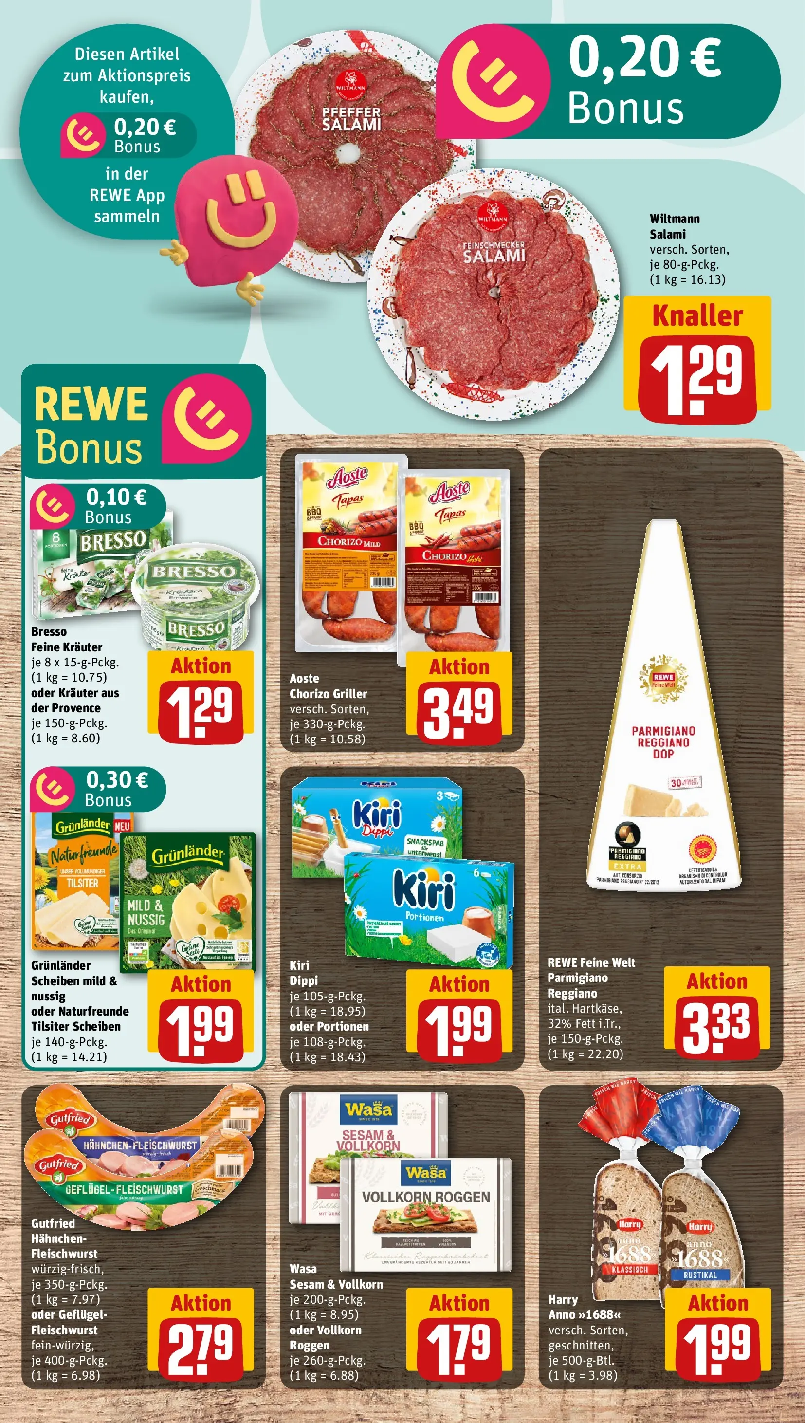REWE Prospekt ab 26.05.2026 zum Blättern » Angebote | Seite: 9 | Produkte: Hahnchen, Bresso, Grunlander, Salami