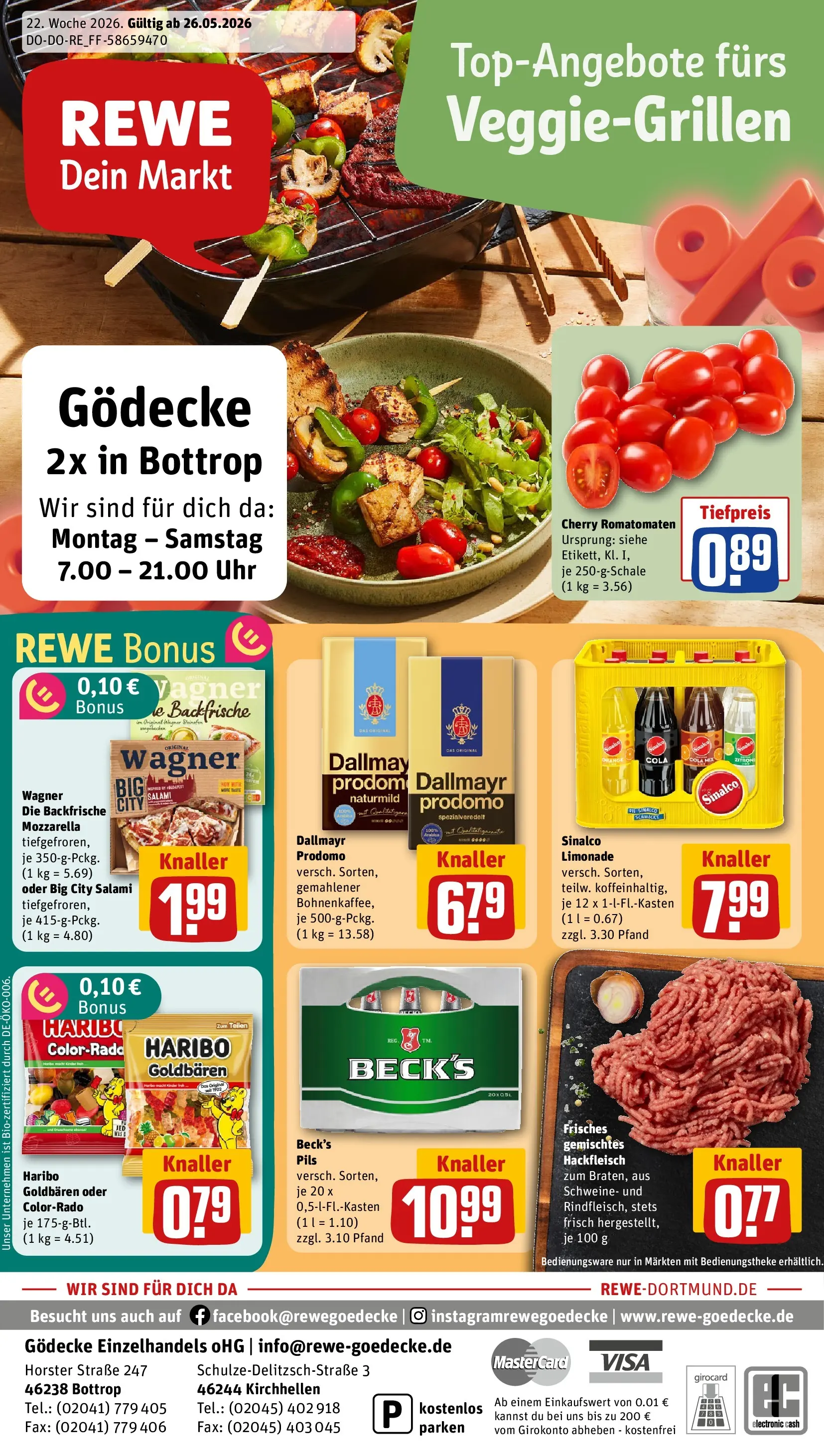 REWE Prospekt ab 26.05.2026 zum Blättern » Angebote | Seite: 1 | Produkte: Limonade, Salami, Pizza, Uhr