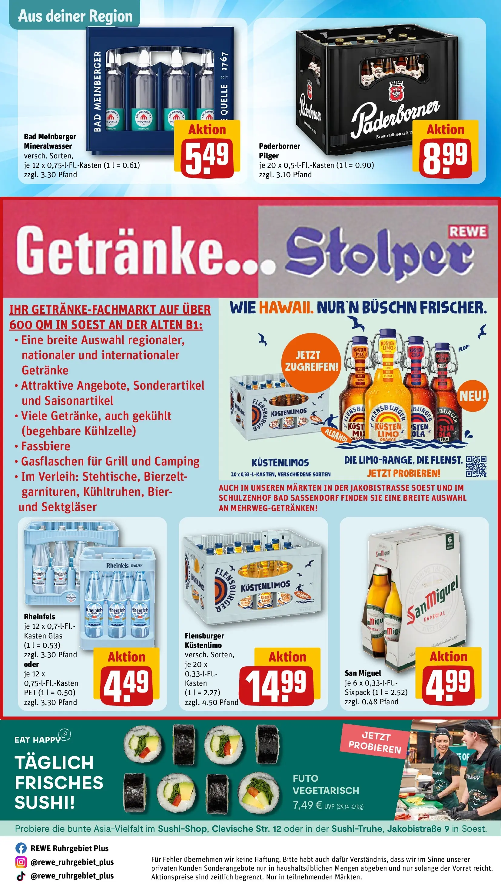 REWE Prospekt ab 26.05.2026 zum Blättern » Angebote | Seite: 30 | Produkte: Grill, Burger, Mineralwasser, Flensburger