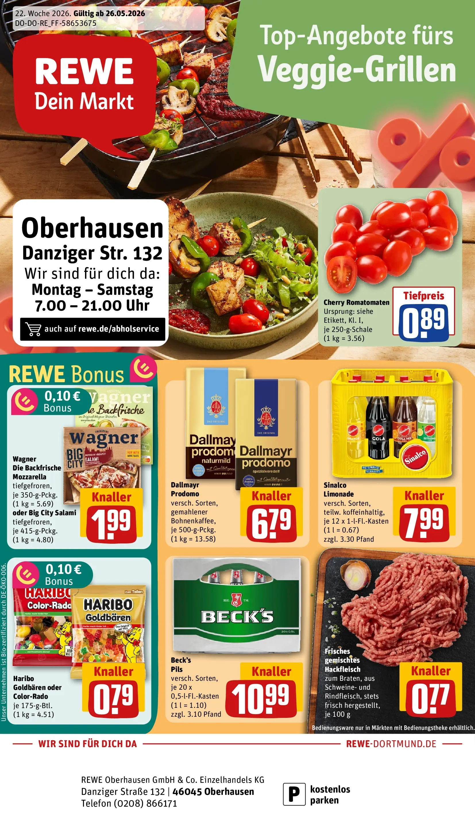 REWE Prospekt ab 26.05.2026 zum Blättern » Angebote | Seite: 1 | Produkte: Sinalco, Cola, Salami, Telefon