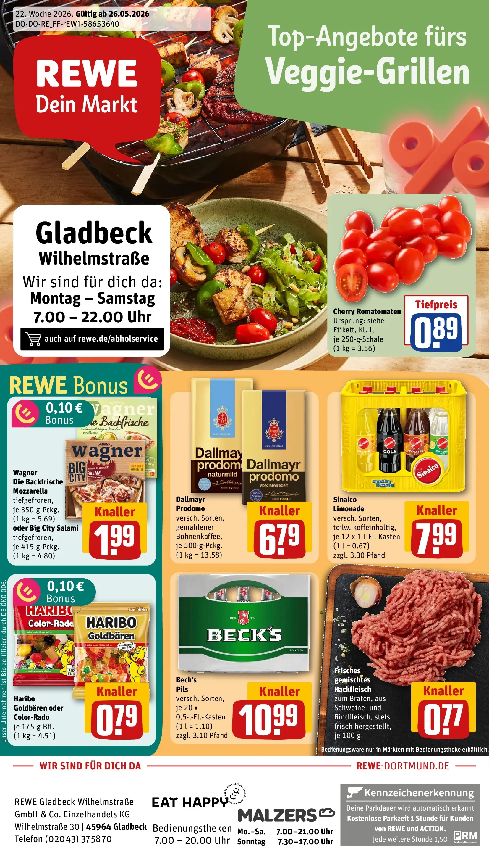 REWE Prospekt ab 26.05.2026 zum Blättern » Angebote | Seite: 1 | Produkte: Sinalco, Pils, Pizza, Uhr