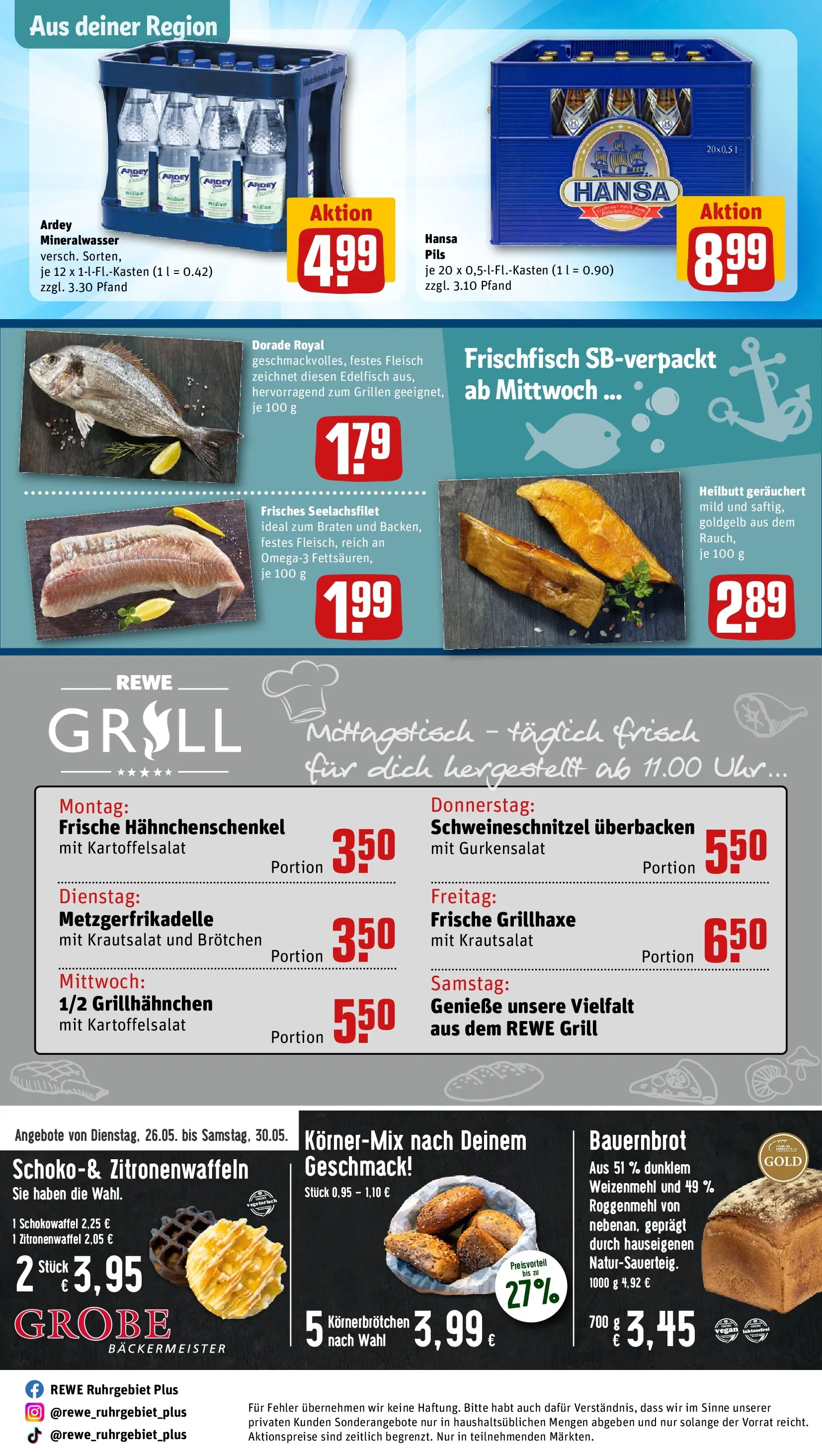 REWE Prospekt ab 26.05.2026 zum Blättern » Angebote | Seite: 30 | Produkte: Grill, Hahnchenschenkel, Pils, Fleisch