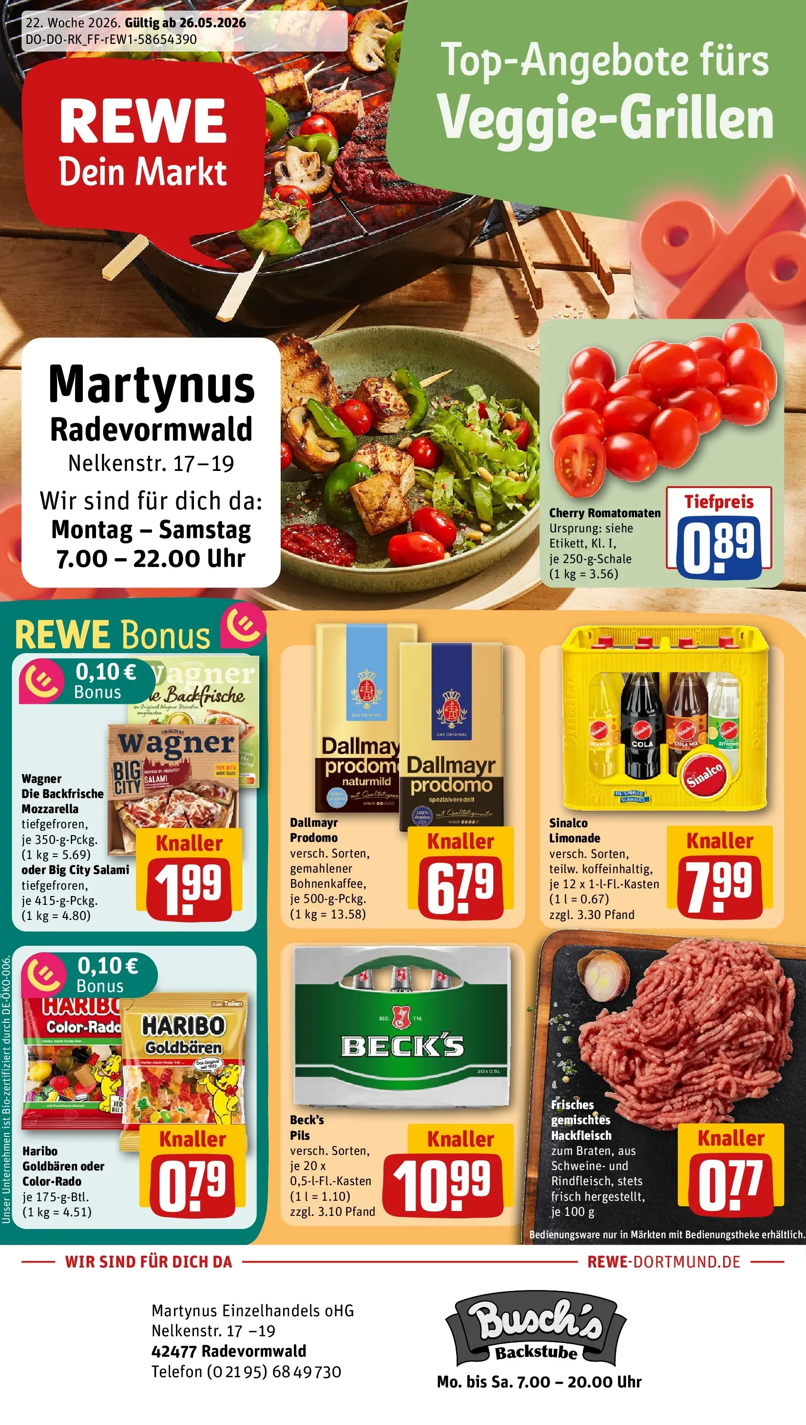 REWE Prospekt ab 26.05.2026 zum Blättern » Angebote | Seite: 1 | Produkte: Cola, Dallmayr, Salami, Telefon