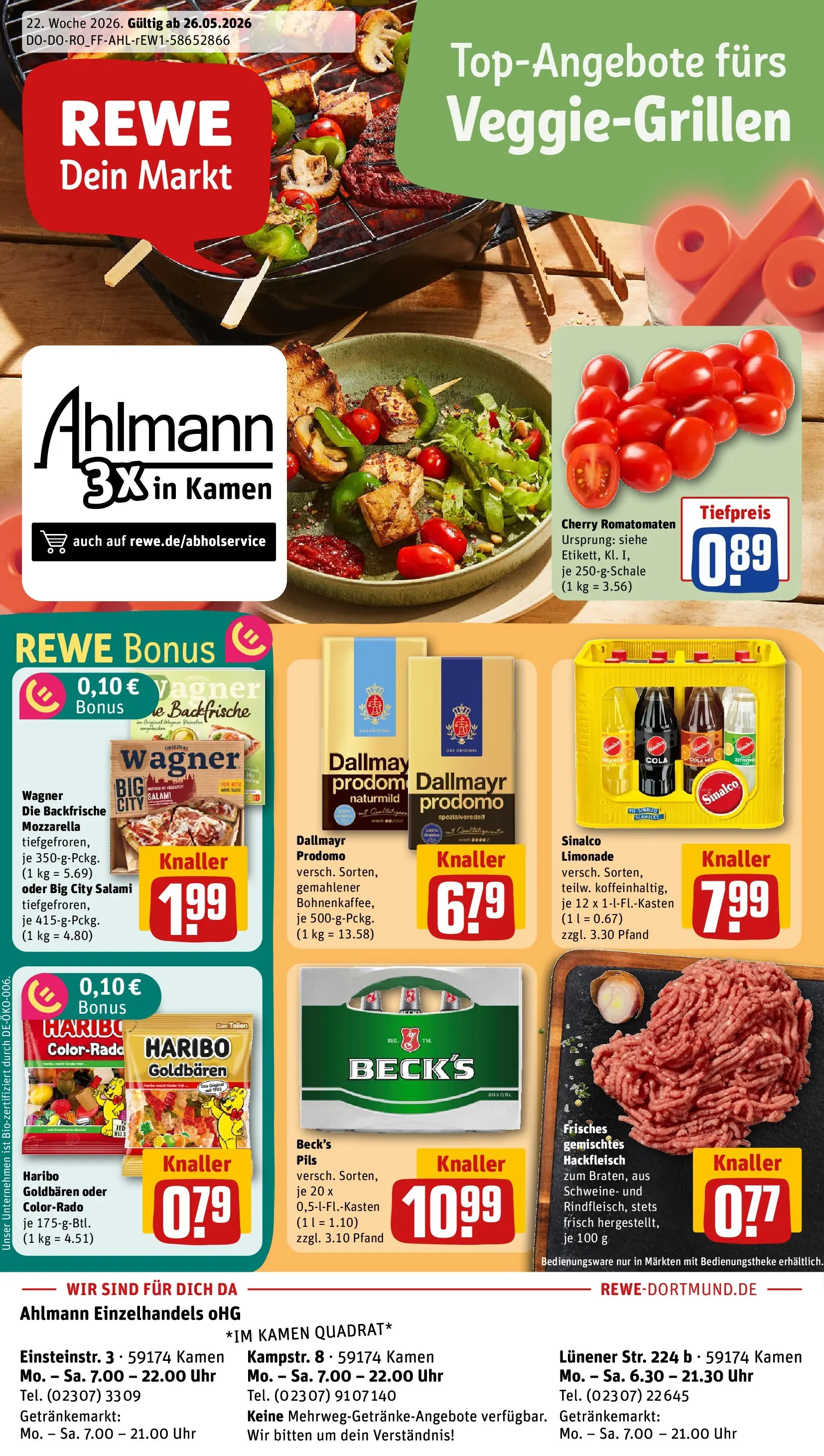 REWE Prospekt ab 26.05.2026 zum Blättern » Angebote | Seite: 1 | Produkte: Sinalco, Haribo, Pizza, Uhr