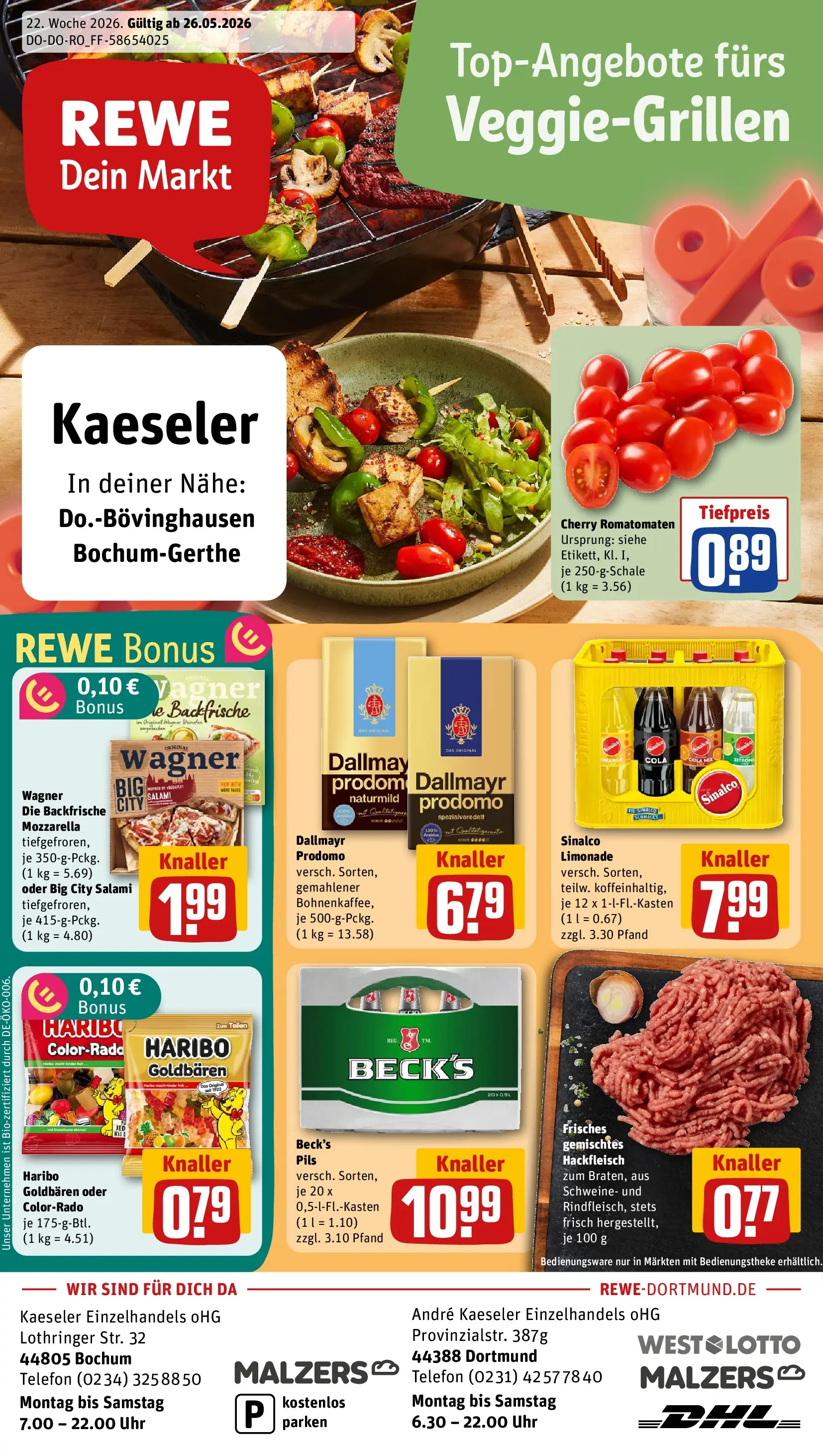 REWE Prospekt ab 26.05.2026 zum Blättern » Angebote | Seite: 1 | Produkte: Cola, Salami, Telefon, Hackfleisch