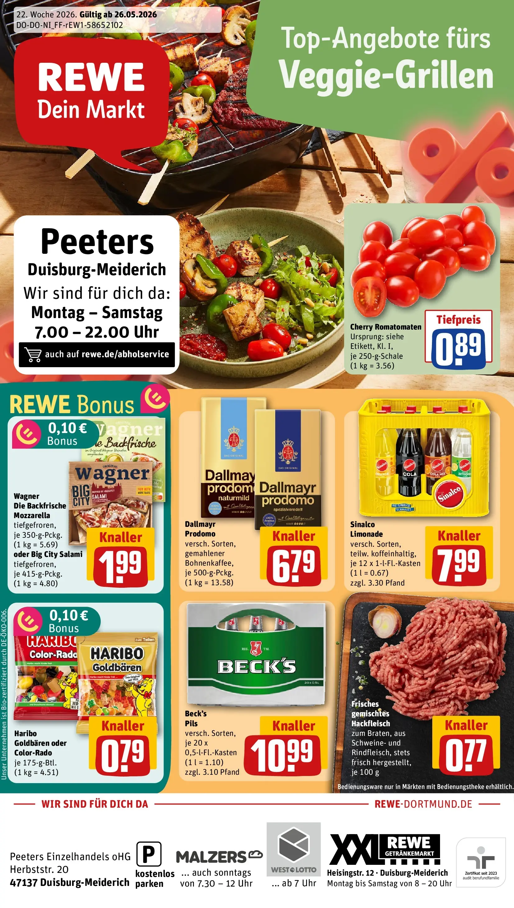 REWE Prospekt ab 26.05.2026 zum Blättern » Angebote | Seite: 1 | Produkte: Mozzarella, Limonade, Salami, Uhr