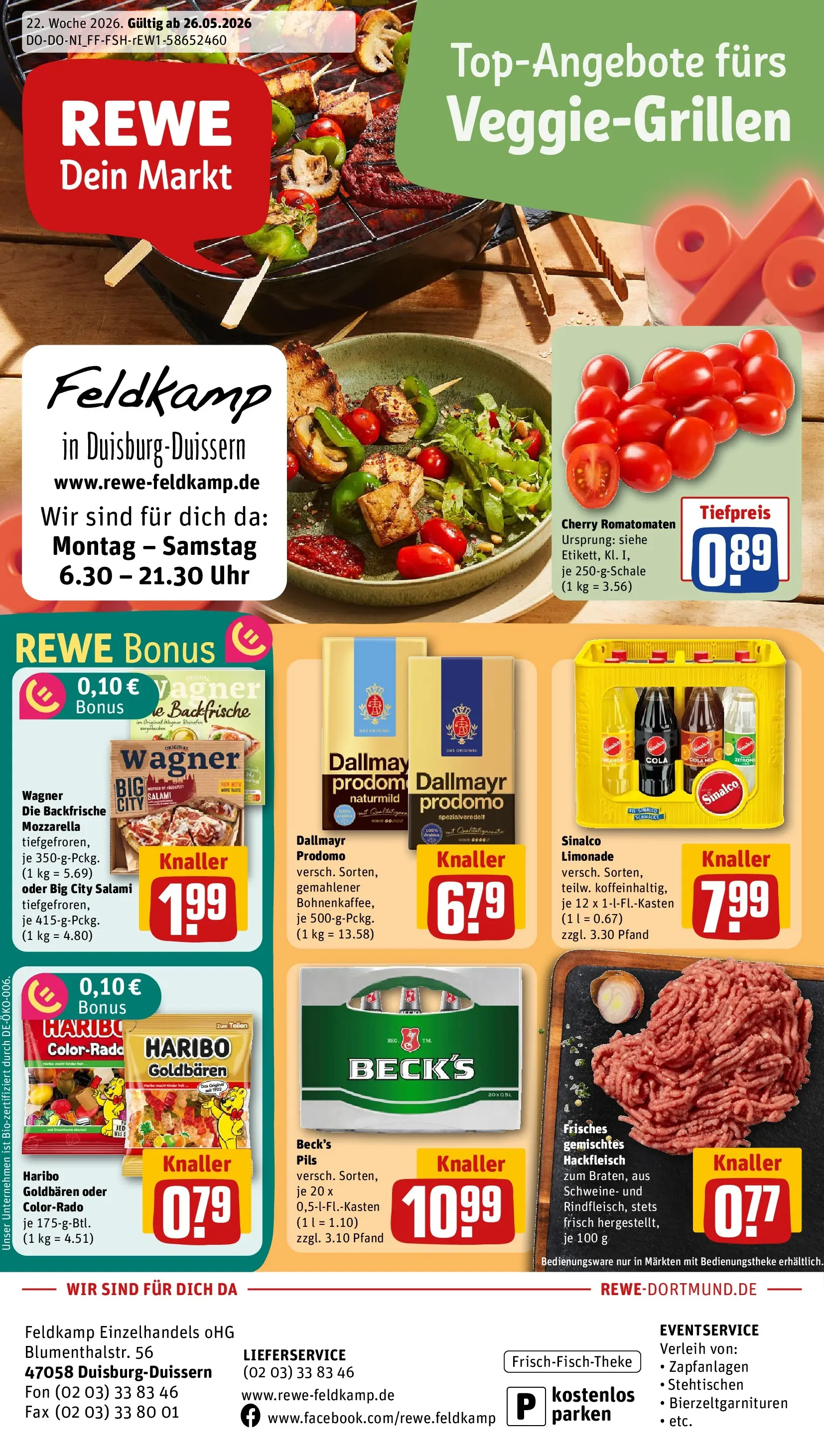 REWE Prospekt ab 26.05.2026 zum Blättern » Angebote | Seite: 1 | Produkte: Haribo, Mozzarella, Limonade, Salami