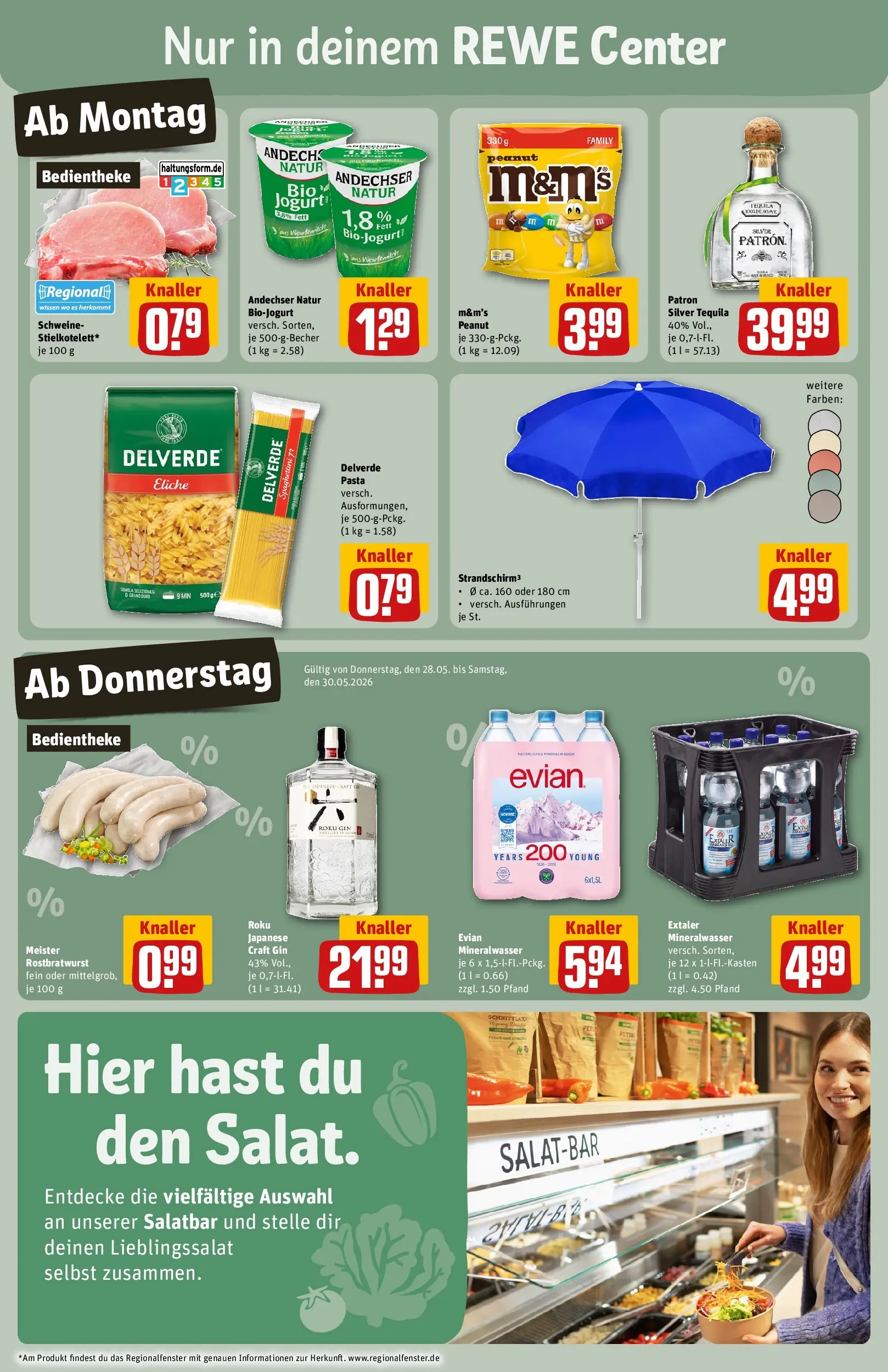 REWE Prospekt ab 26.05.2026 zum Blättern » Angebote | Seite: 3 | Produkte: M&M's, Tequila, Pasta, Gin