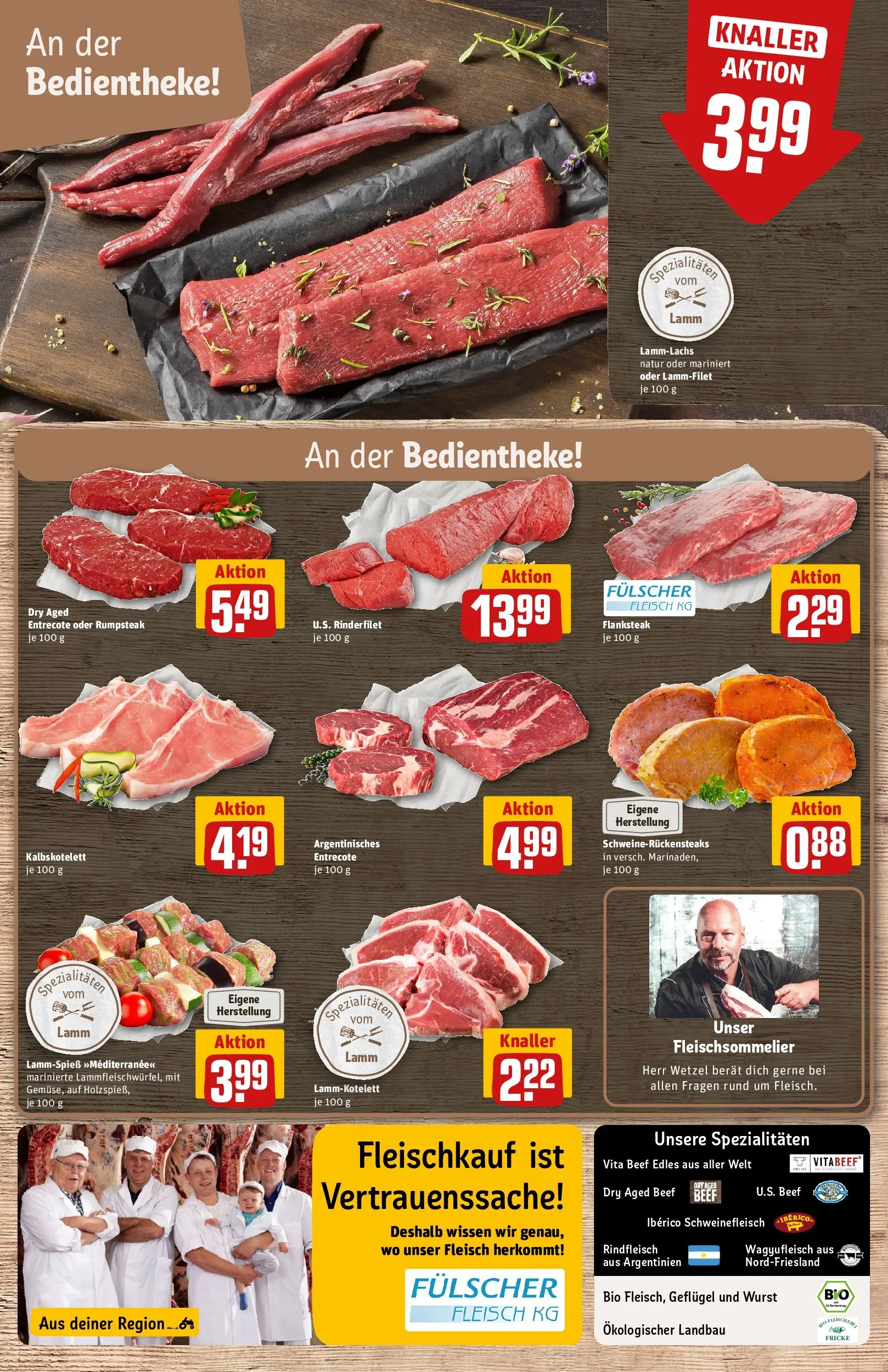 REWE Prospekt ab 26.05.2026 zum Blättern » Angebote | Seite: 8 | Produkte: Entrecote, Wurst, Schweinefleisch, Rindfleisch
