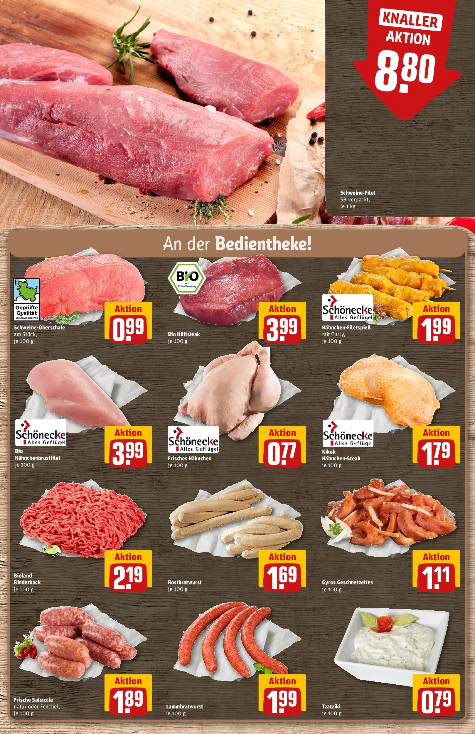 REWE Prospekt ab 26.05.2026 zum Blättern » Angebote | Seite: 9 | Produkte: Hahnchen, Schweinefilet, Gyros, Steak