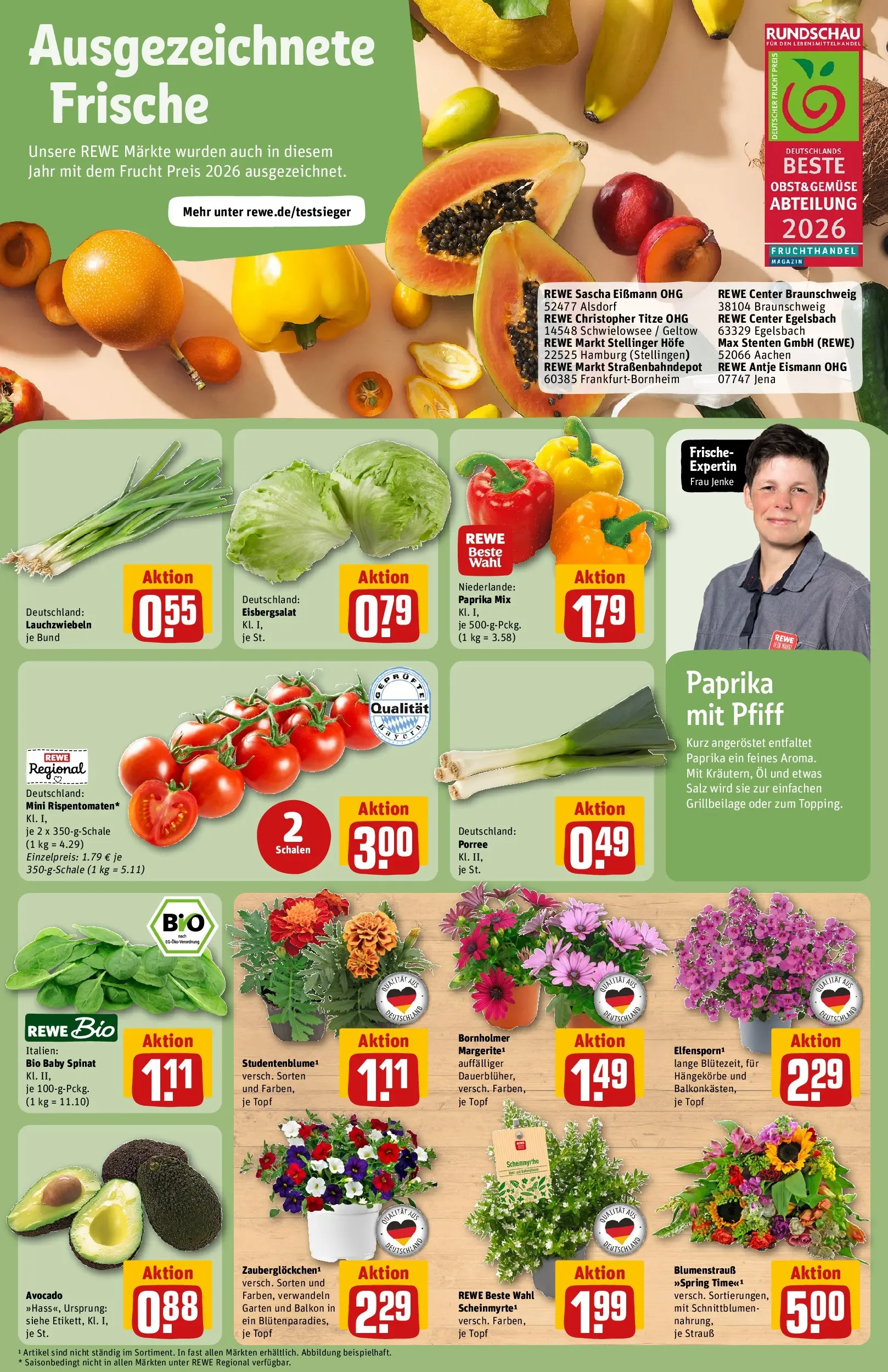 REWE Prospekt ab 26.05.2026 zum Blättern » Angebote | Seite: 7 | Produkte: Eisbergsalat, Avocado, Gemüse, Salz