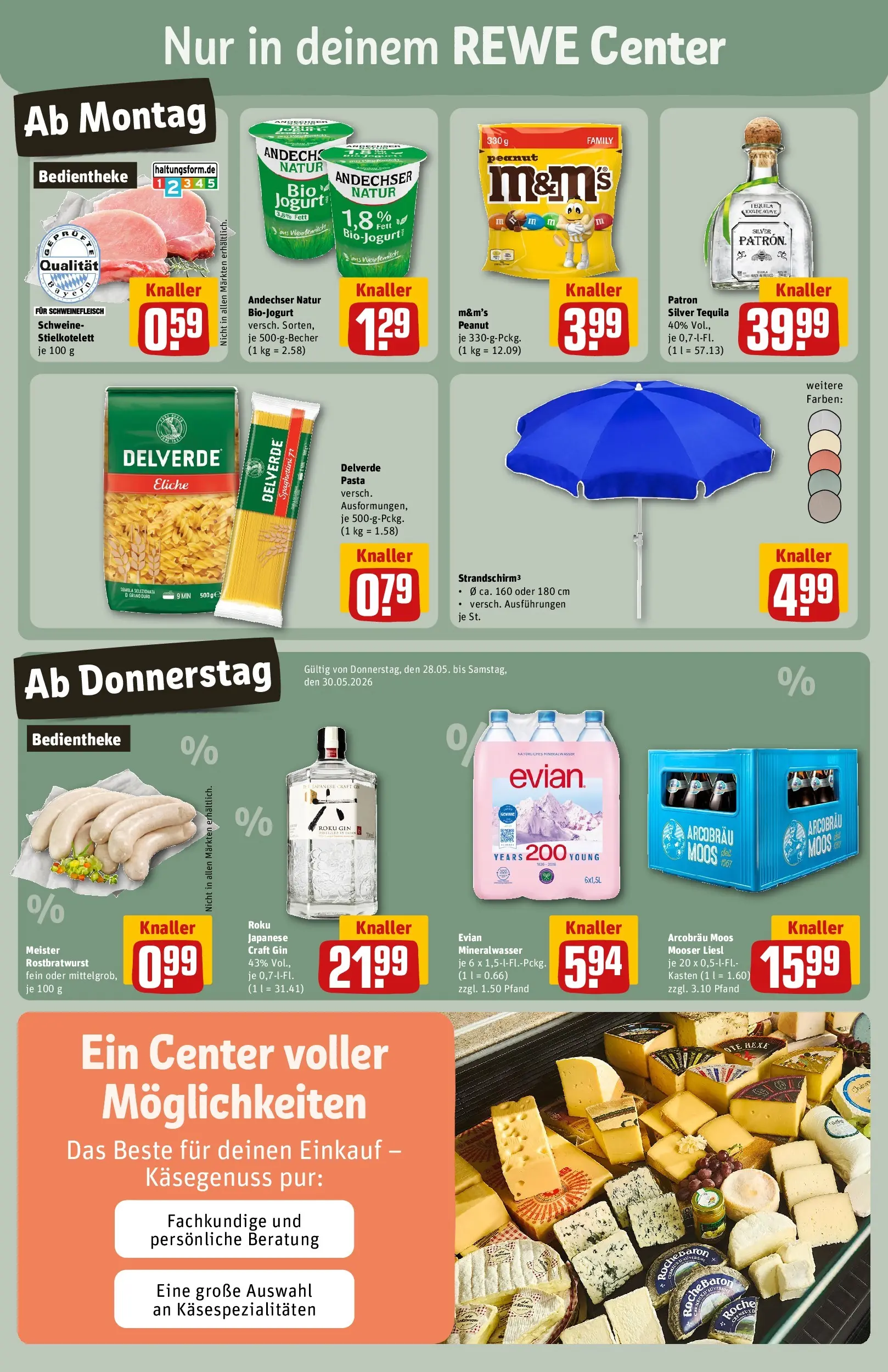 REWE Prospekt ab 26.05.2026 zum Blättern » Angebote | Seite: 3 | Produkte: M&M's, Tequila, Schweinefleisch, Gin