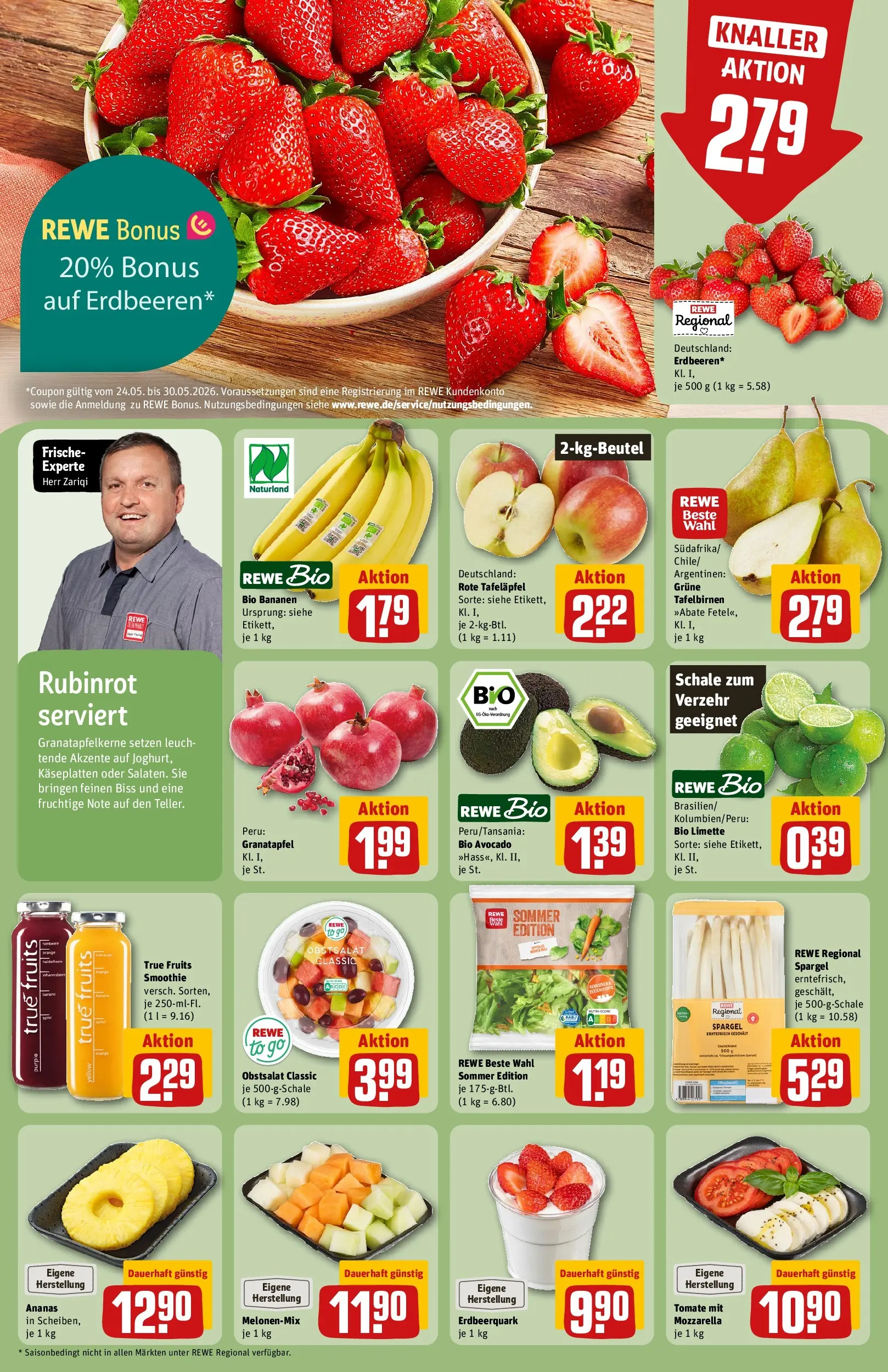REWE Prospekt ab 26.05.2026 zum Blättern » Angebote | Seite: 6 | Produkte: Quark, Bananen, Spargel, Avocado
