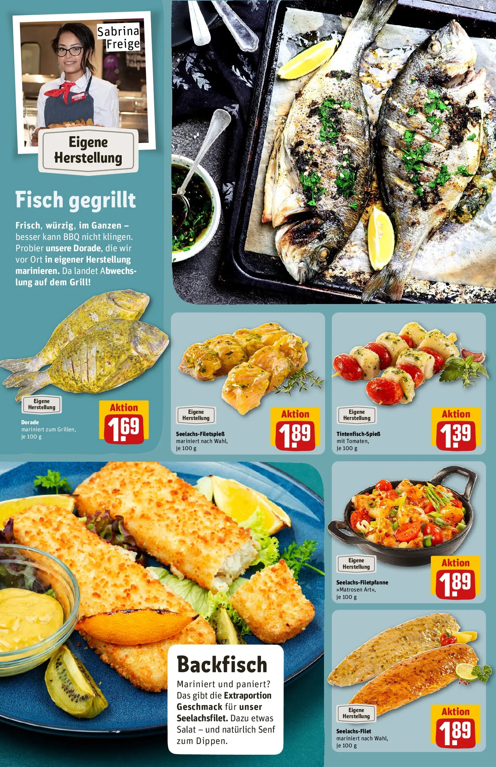 REWE Prospekt ab 26.05.2026 zum Blättern » Angebote | Seite: 12 | Produkte: Dorade, Grill, Fisch, Salat
