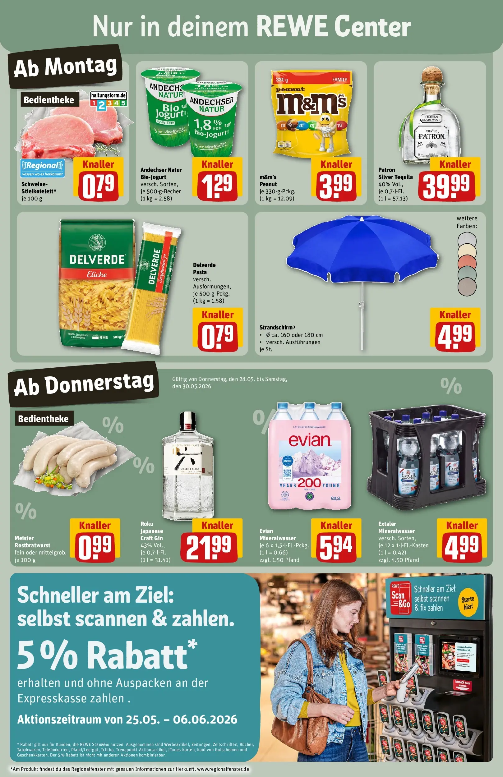REWE Prospekt ab 26.05.2026 zum Blättern » Angebote | Seite: 3 | Produkte: Mineralwasser, Tequila, Pasta, Gin