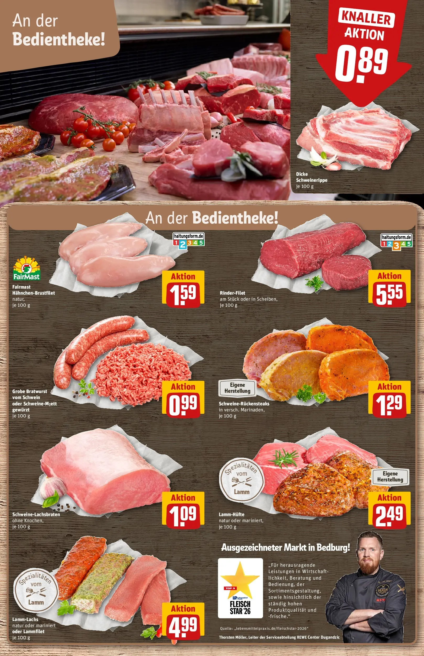 REWE Prospekt ab 26.05.2026 zum Blättern » Angebote | Seite: 9 | Produkte: Top, Rinderfilet, Bratwurst, Fleisch