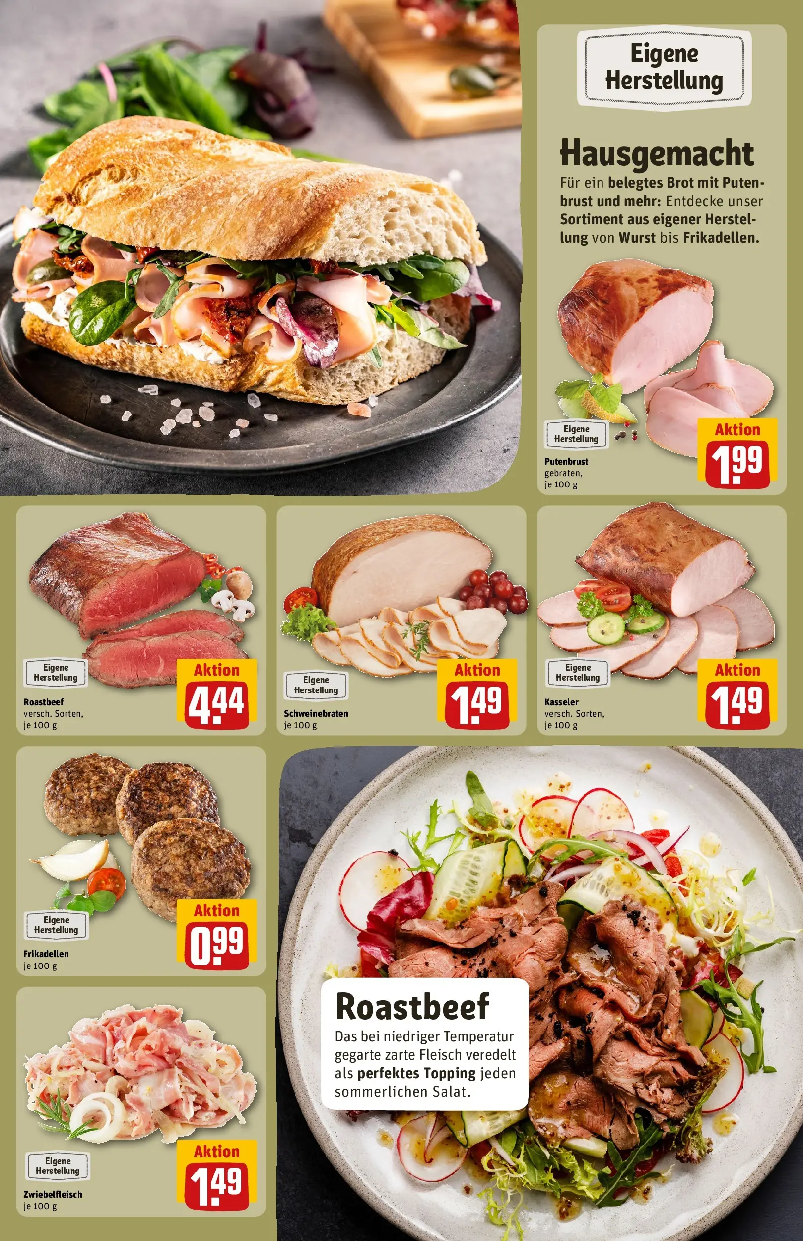 REWE Prospekt ab 26.05.2026 zum Blättern » Angebote | Seite: 13 | Produkte: Roastbeef, Wurst, Brot, Fleisch