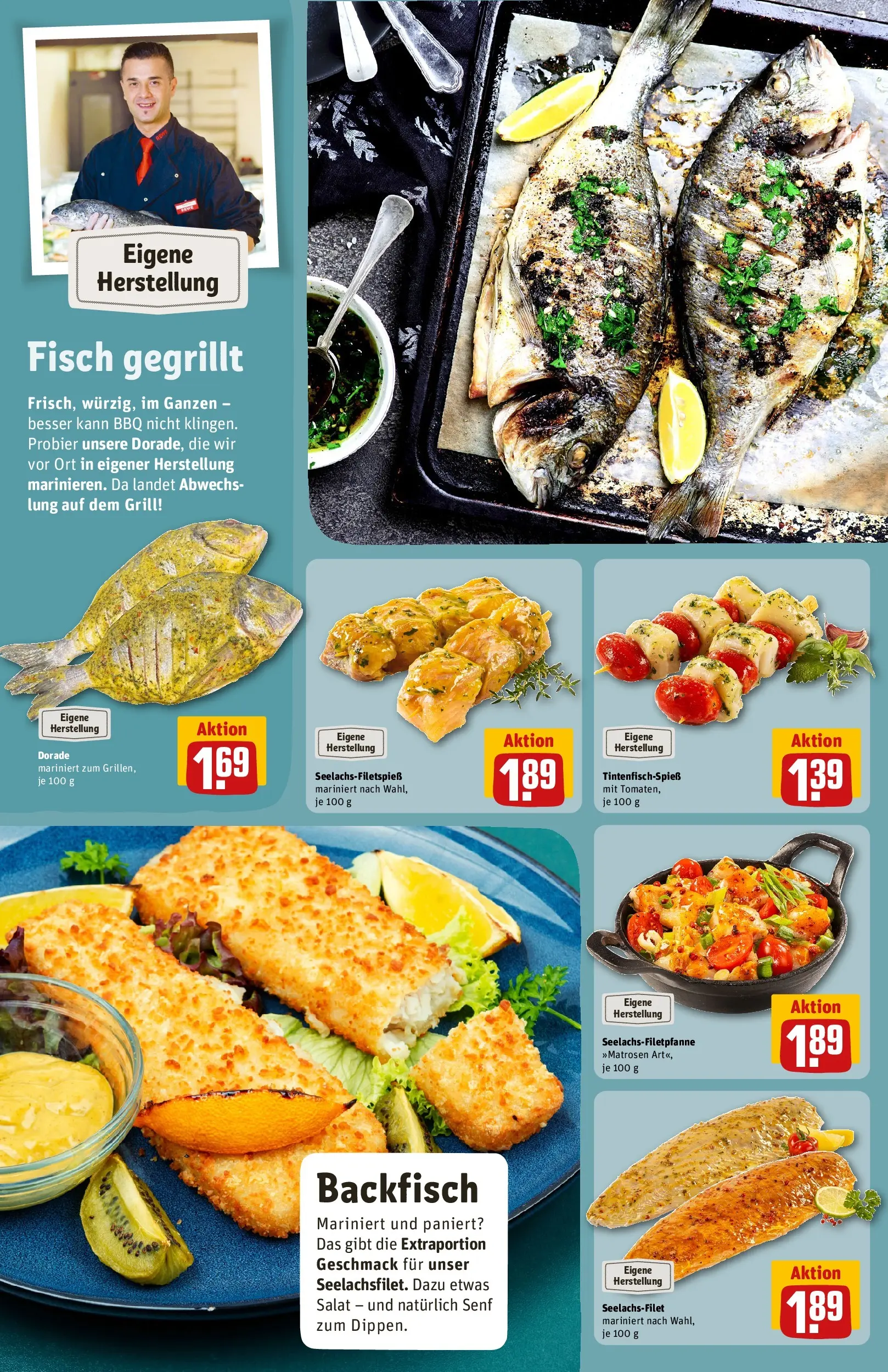 REWE Prospekt ab 26.05.2026 zum Blättern » Angebote | Seite: 12 | Produkte: Dorade, Grill, Fisch, Salat