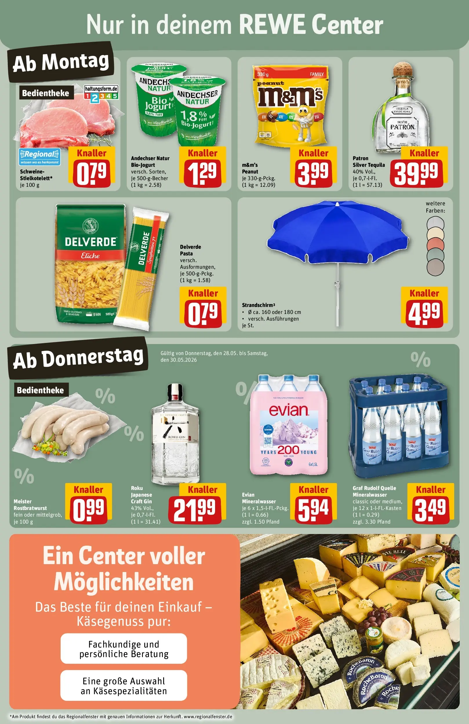 REWE Prospekt ab 26.05.2026 zum Blättern » Angebote | Seite: 3 | Produkte: Mineralwasser, Tequila, Pasta, Gin
