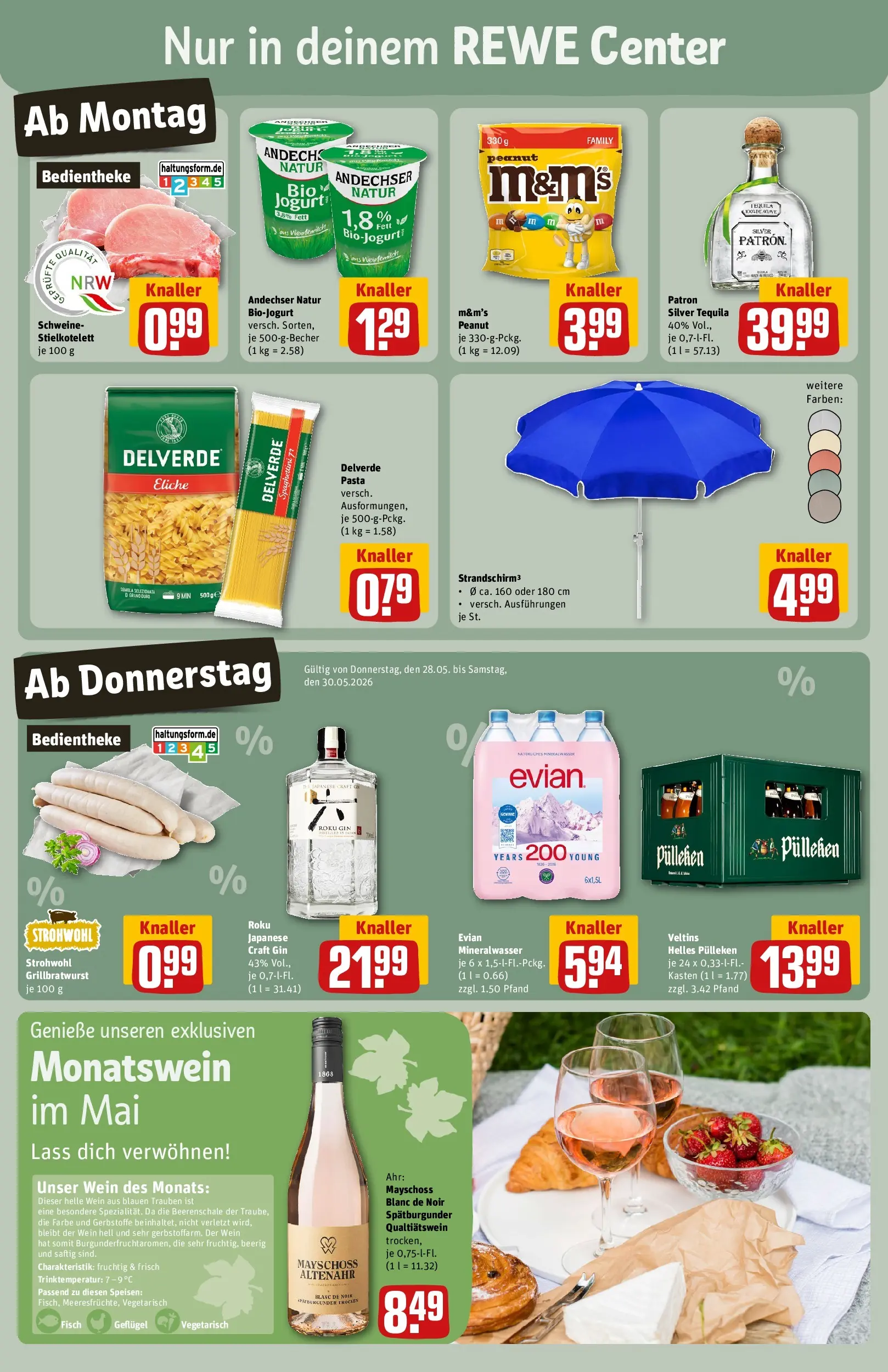REWE Prospekt ab 26.05.2026 zum Blättern » Angebote | Seite: 3 | Produkte: Mineralwasser, Tequila, Wein, Gin