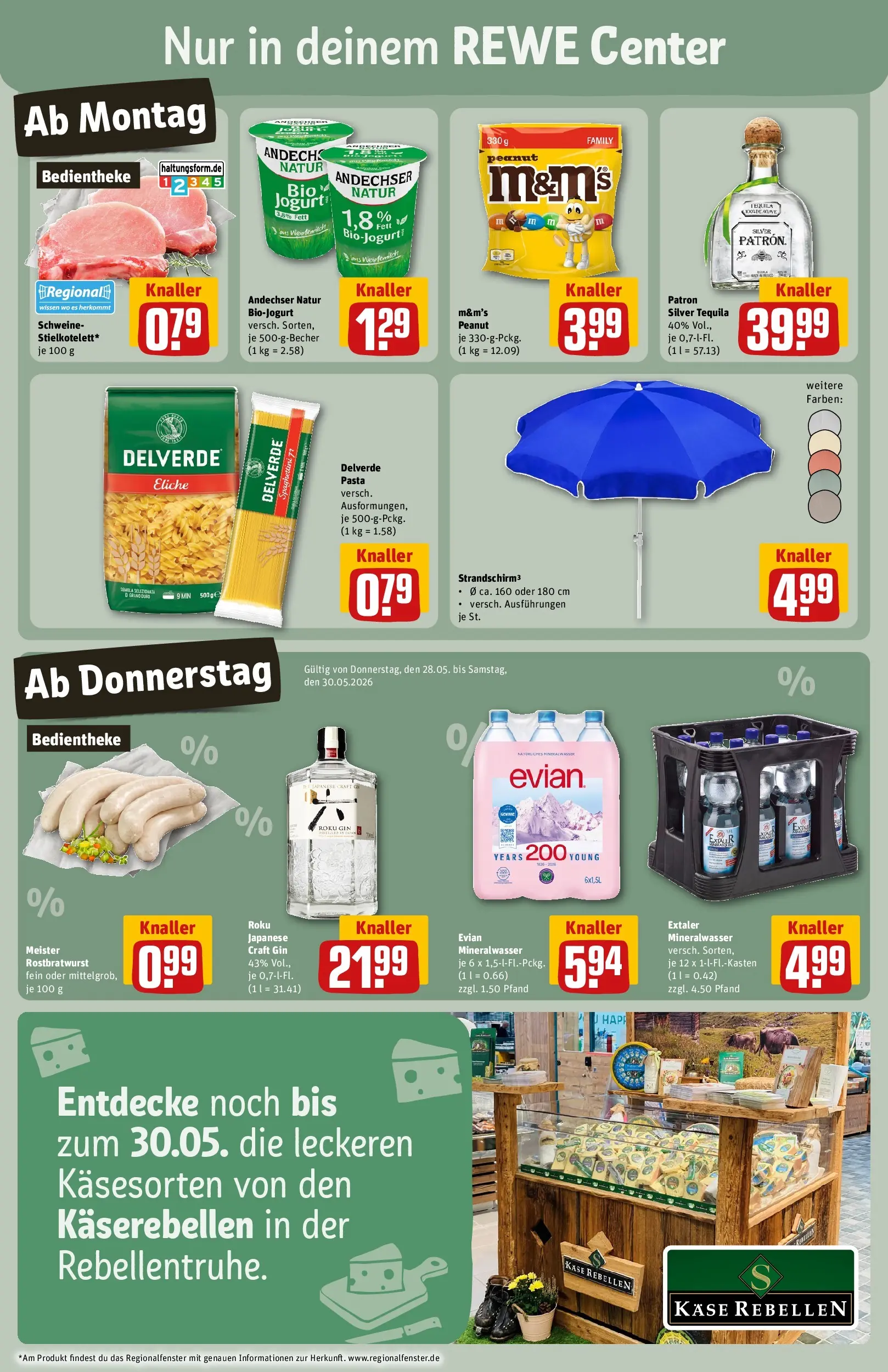REWE Prospekt ab 26.05.2026 zum Blättern » Angebote | Seite: 3 | Produkte: M&M's, Tequila, Pasta, Gin