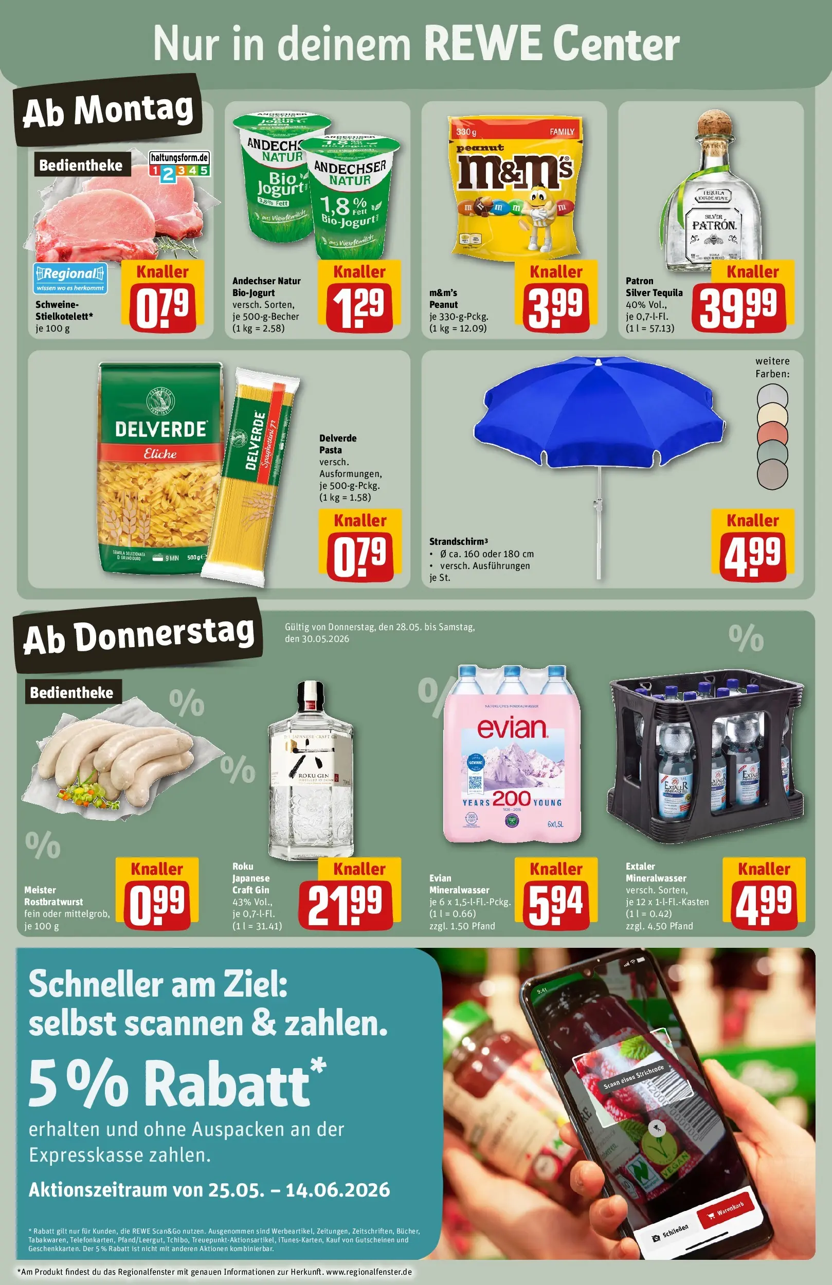 REWE Prospekt ab 26.05.2026 zum Blättern » Angebote | Seite: 3 | Produkte: Mineralwasser, Tequila, Pasta, Gin