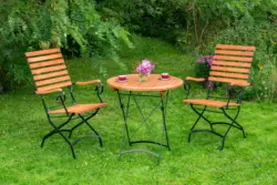 Gartensessel Schlossgarten Natur/Schwarz aus Eukalyptus