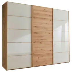 Schwebet&uuml;renschrank in Champagner, Eiche Bianco