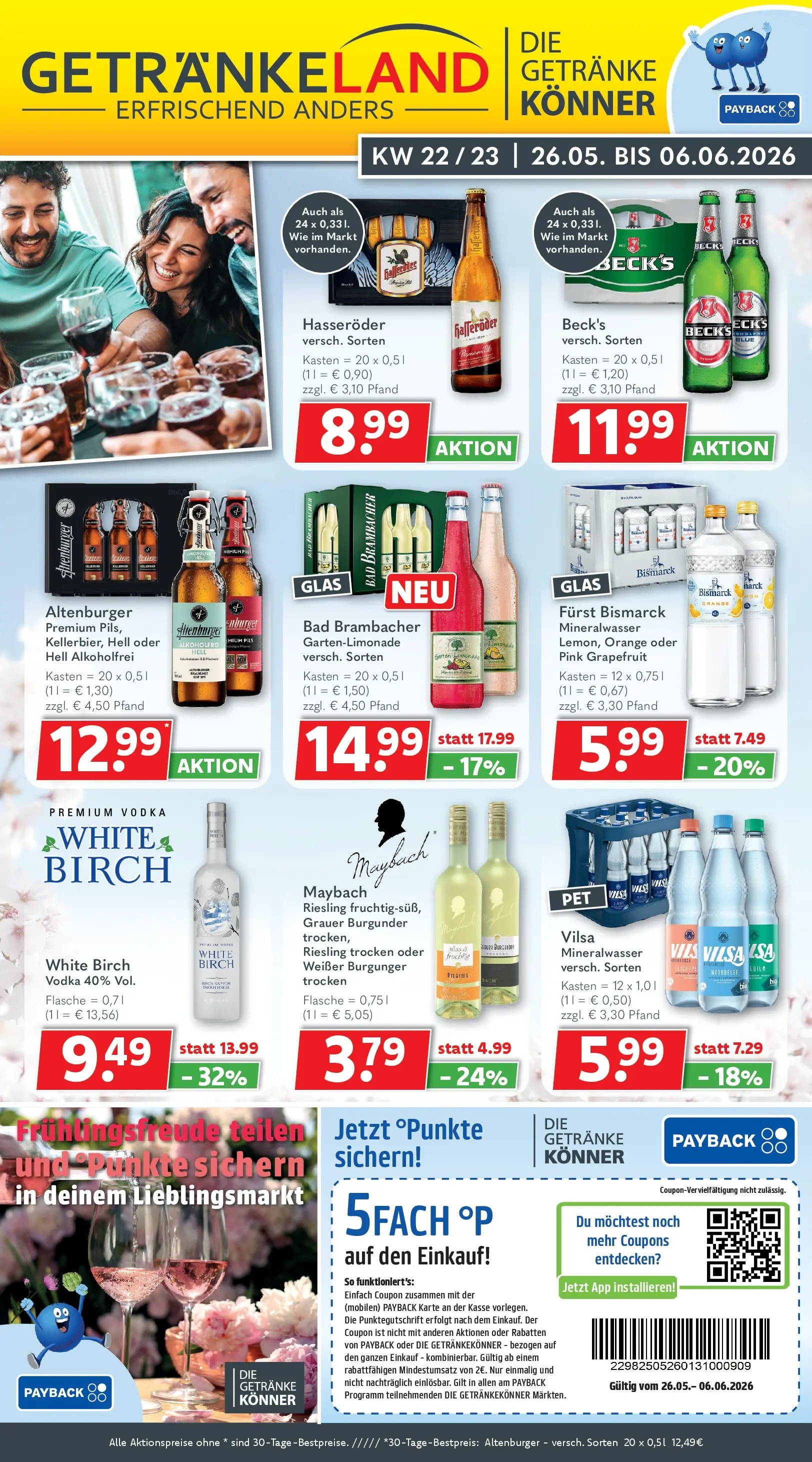 Getränkeland - Getränkeland: Getränkeangebote (ab 26.05.2026) zum Blättern | Seite: 1 | Produkte: Bad, Grapefruit, Vodka, Hasseröder