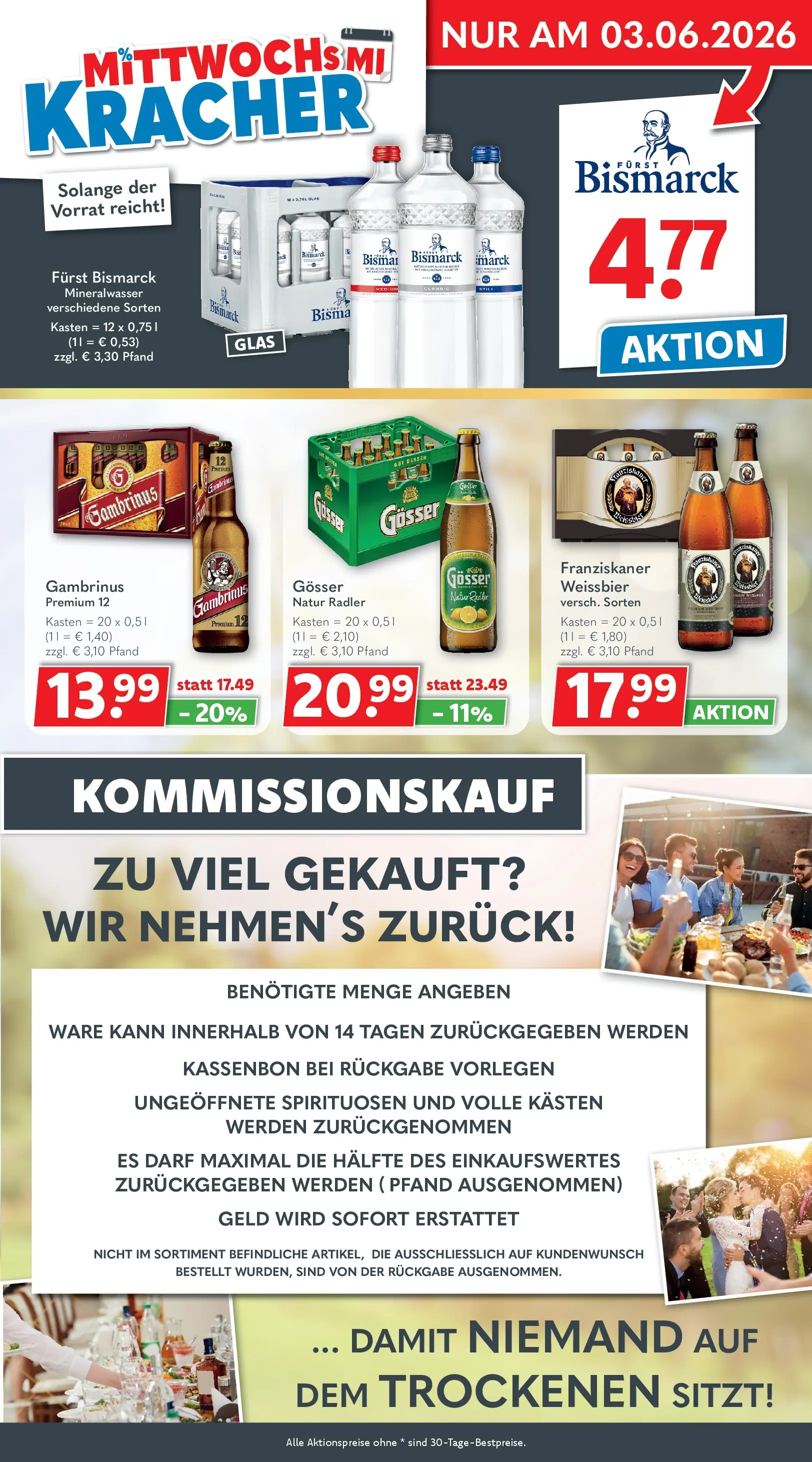 Getränkeland - Getränkeland: Getränkeangebote (ab 26.05.2026) zum Blättern | Seite: 3 | Produkte: Franziskaner, Weißbier, Mineralwasser, Radler