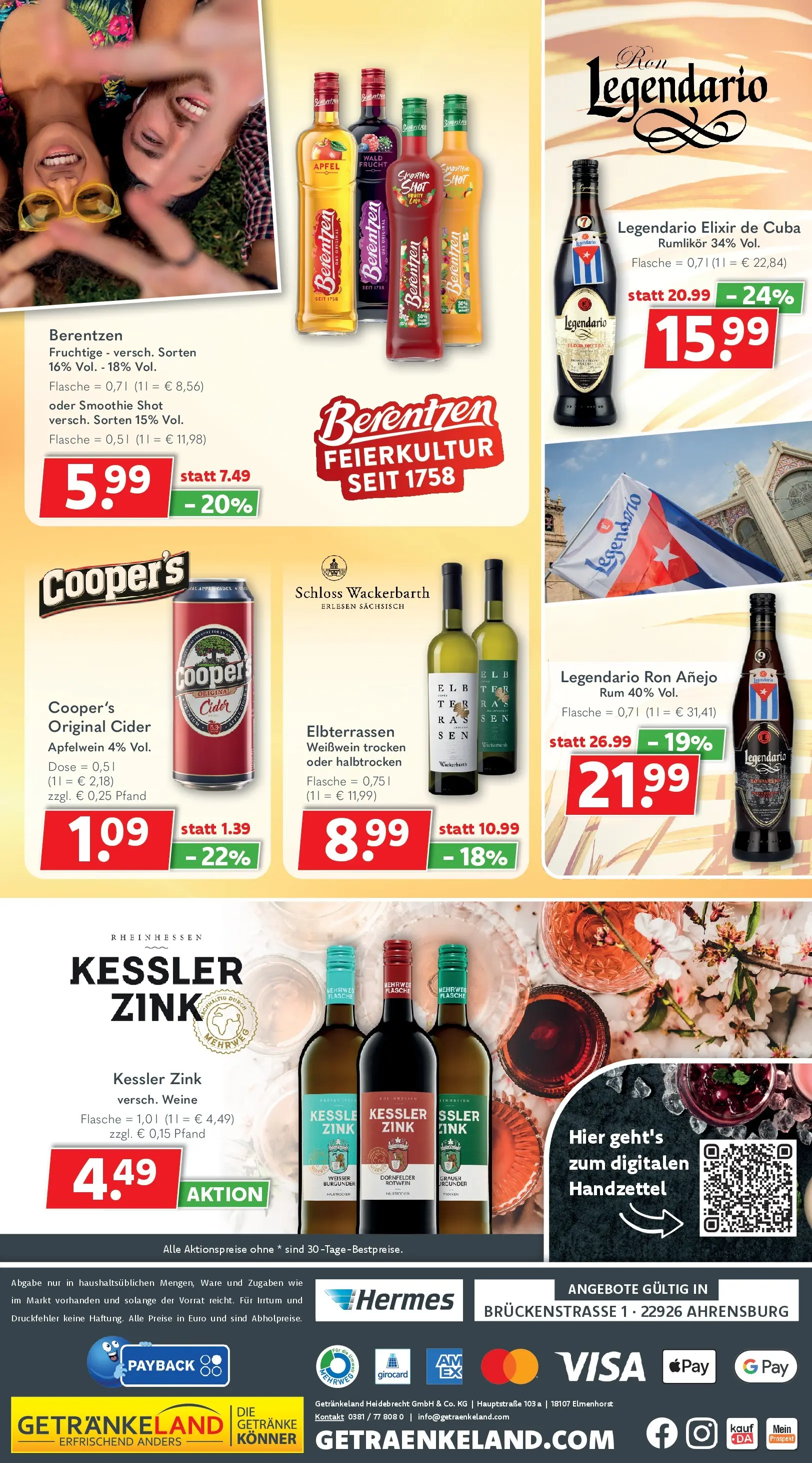 Getränkeland - Getränkeland: Getränkeangebote (ab 26.05.2026) zum Blättern | Seite: 8 | Produkte: Weißwein, Rotwein, Weißwein trocken, Berentzen