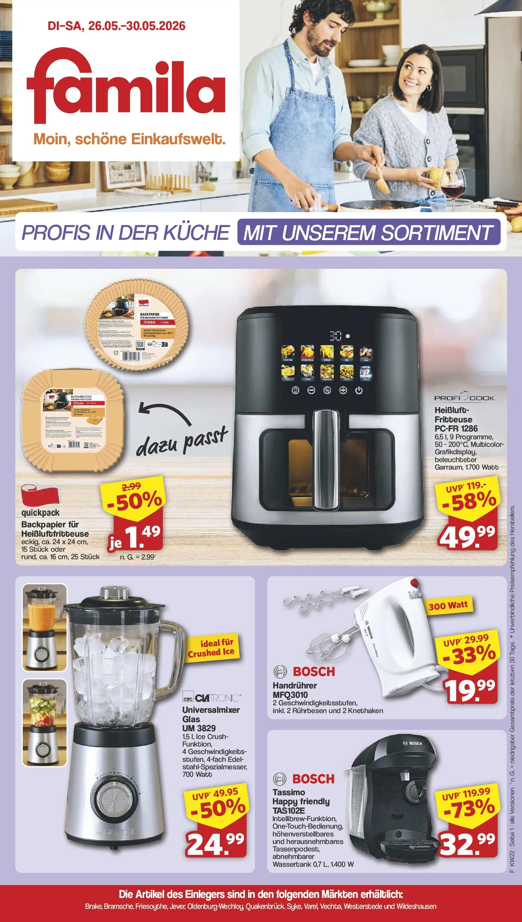 Famila Nordwest - Famila: Einleger (ab 25.05.2026) zum Blättern | Seite: 1 | Produkte: Rührbesen, Küche, Fritteuse, Tassimo