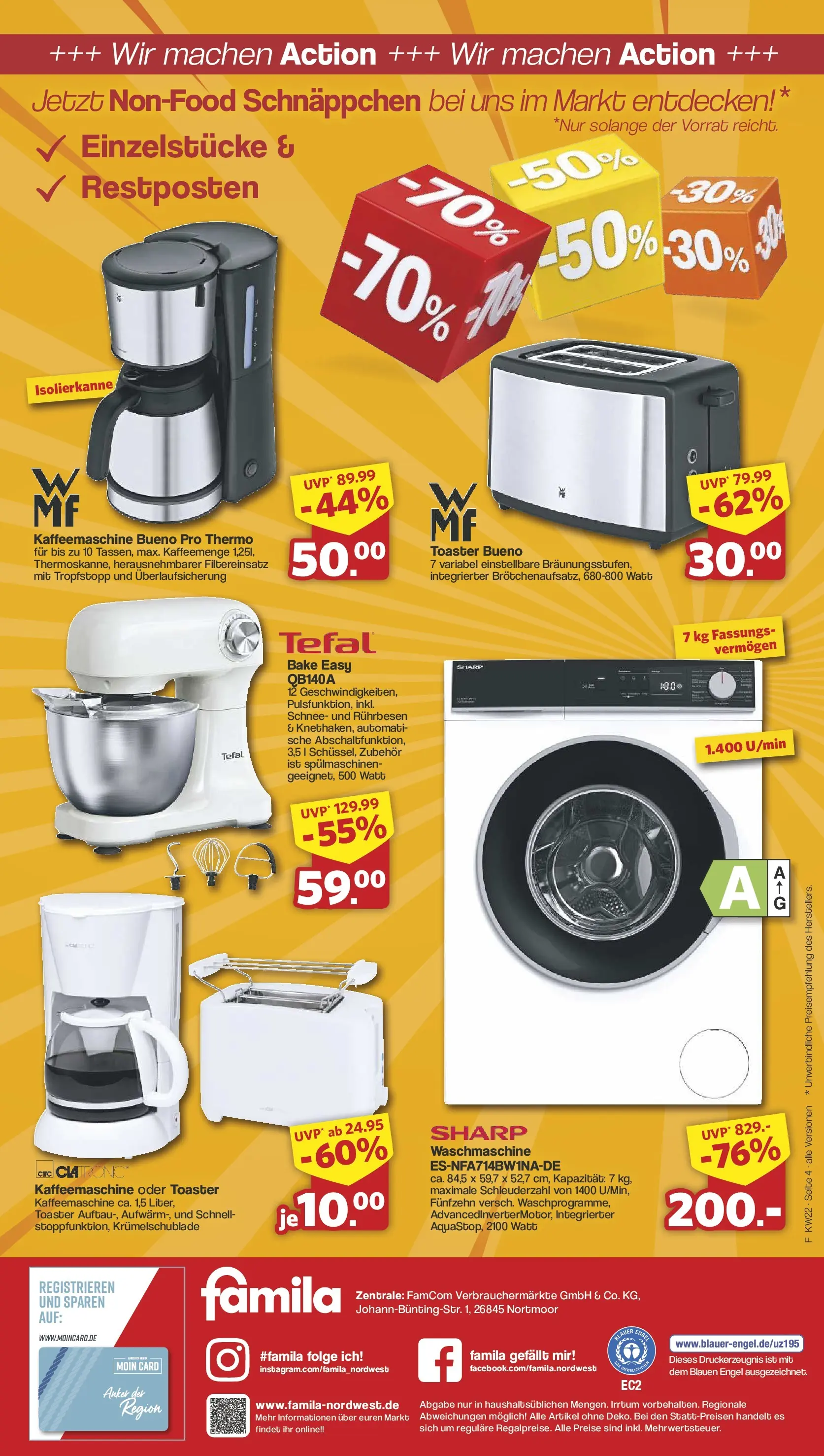 Famila Nordwest - Famila: Einleger (ab 25.05.2026) zum Blättern | Seite: 4 | Produkte: Kaffeemaschine, Rührbesen, Toaster, Waschmaschine