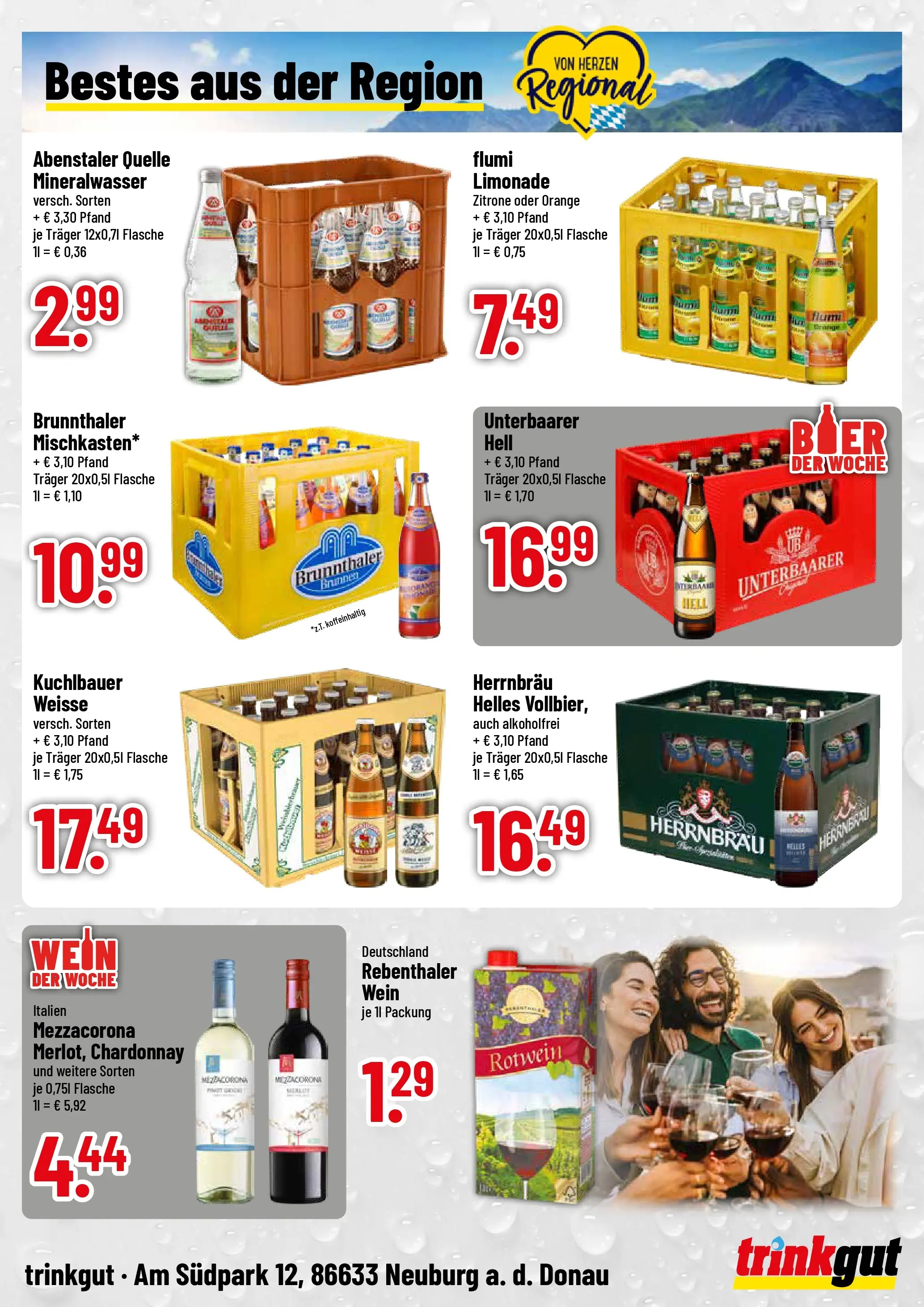 Trinkgut Prospekt Neuburg An Der Donau (ab 26.05.2026) » Angebote online | Seite: 4 | Produkte: Rotwein, Limonade, Mineralwasser, Wein