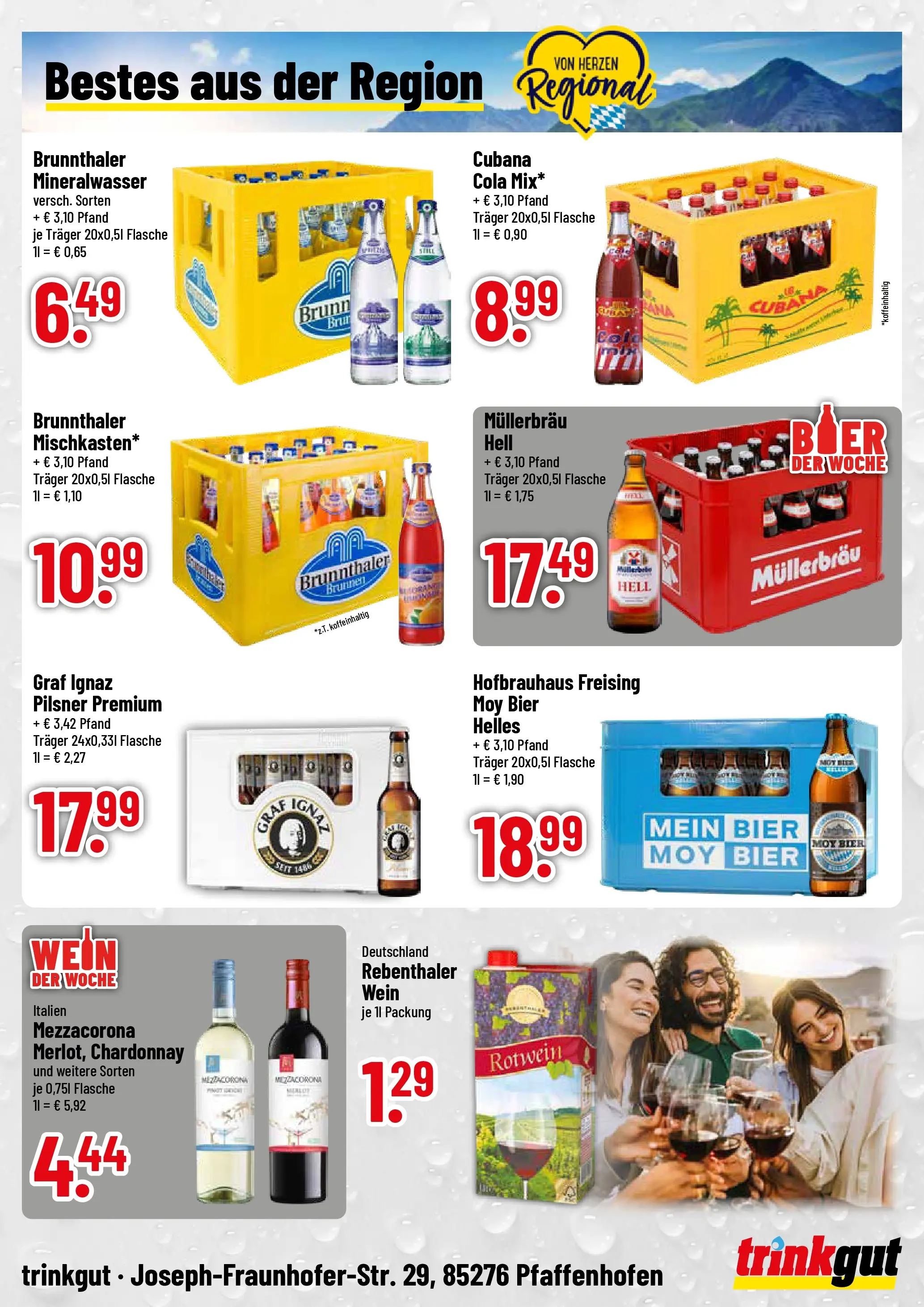 Trinkgut Prospekt Pfaffenhofen/Ilm (ab 26.05.2026) » Angebote online | Seite: 4 | Produkte: Cola, Bier, Rotwein, Mineralwasser