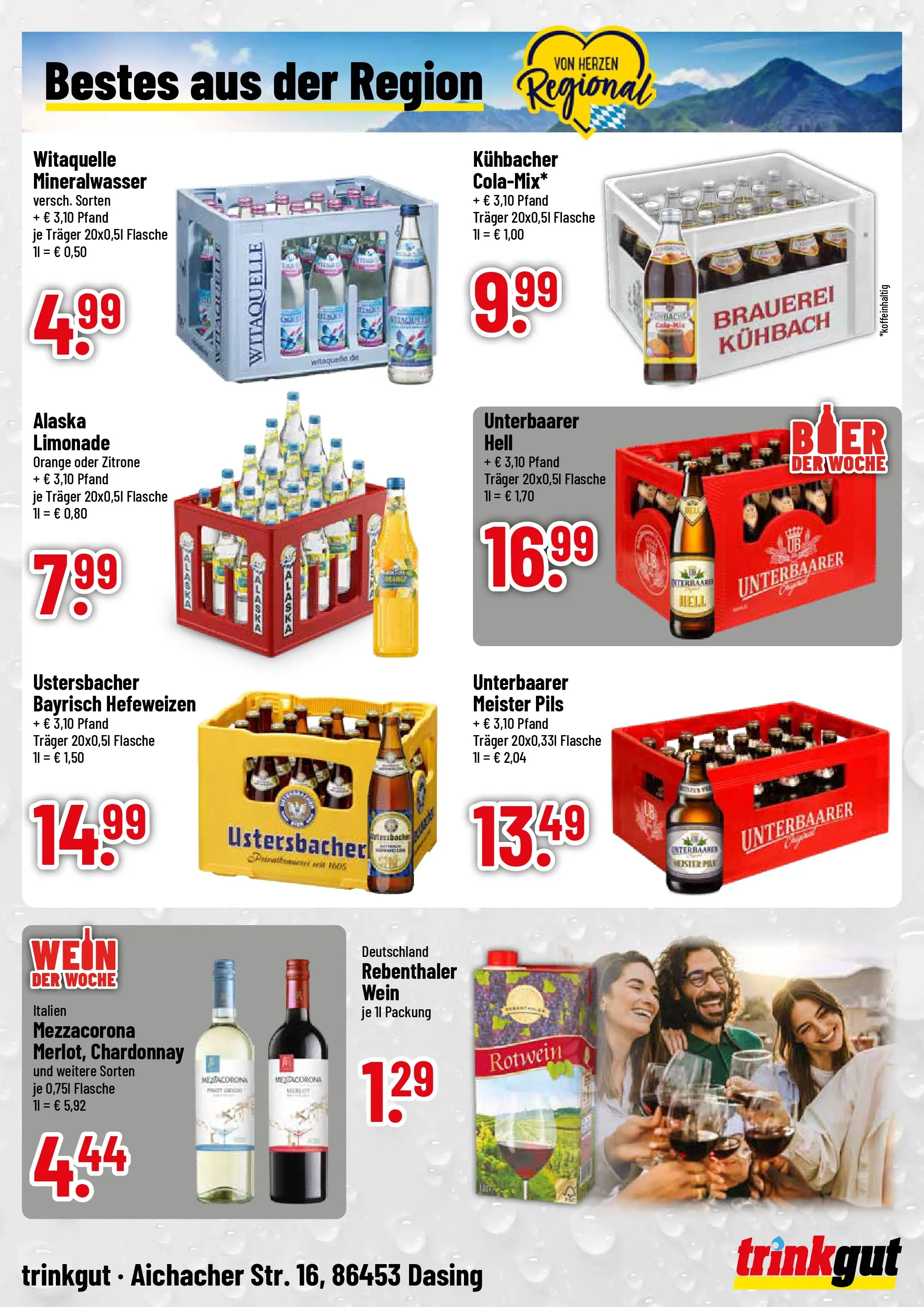 Trinkgut Prospekt Dasing (ab 26.05.2026) » Angebote online | Seite: 4 | Produkte: Rotwein, Limonade, Mineralwasser, Zitrone