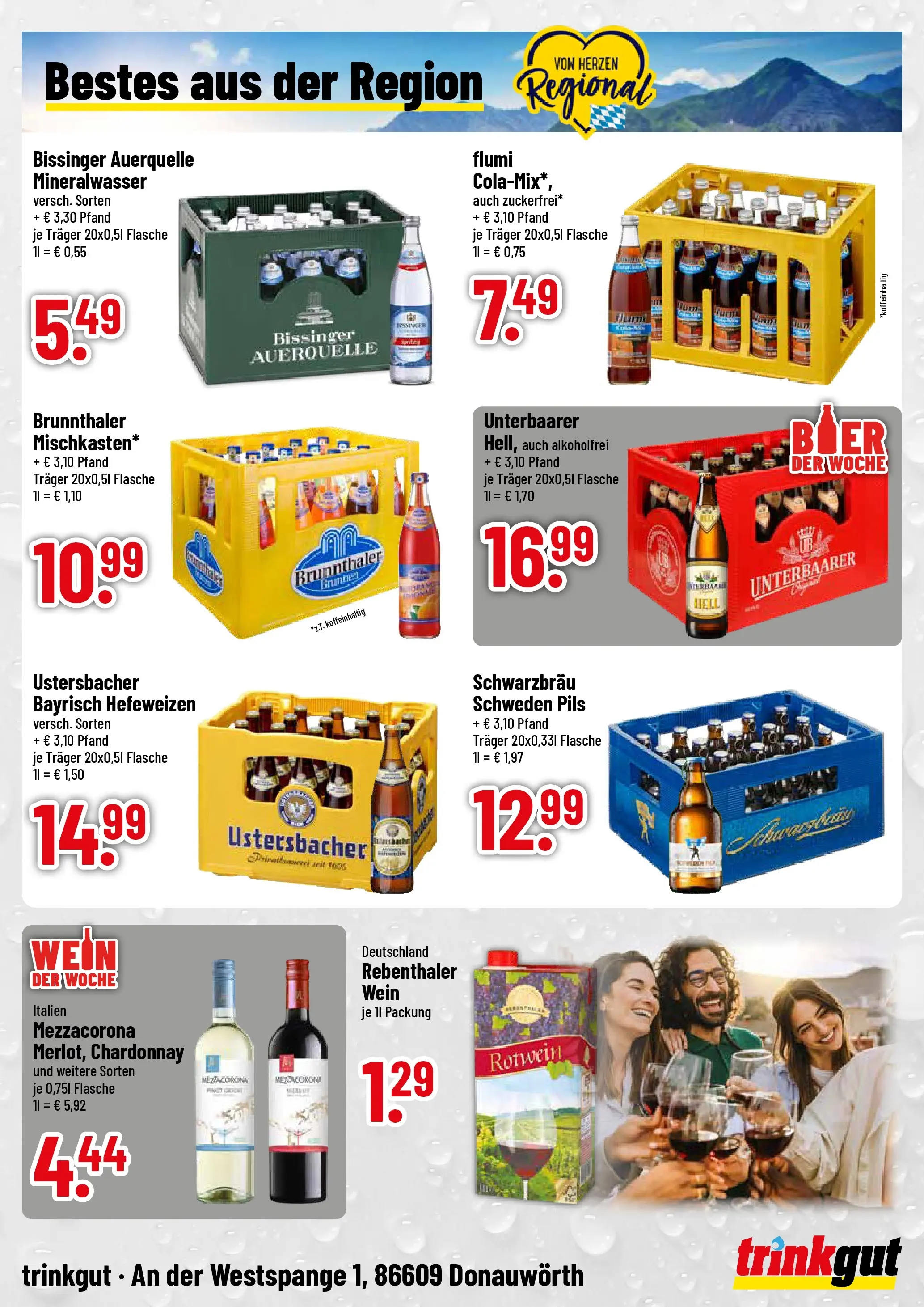 Trinkgut Prospekt Donauwörth (ab 26.05.2026) » Angebote online | Seite: 4 | Produkte: Rotwein, Pils, Mineralwasser, Wein