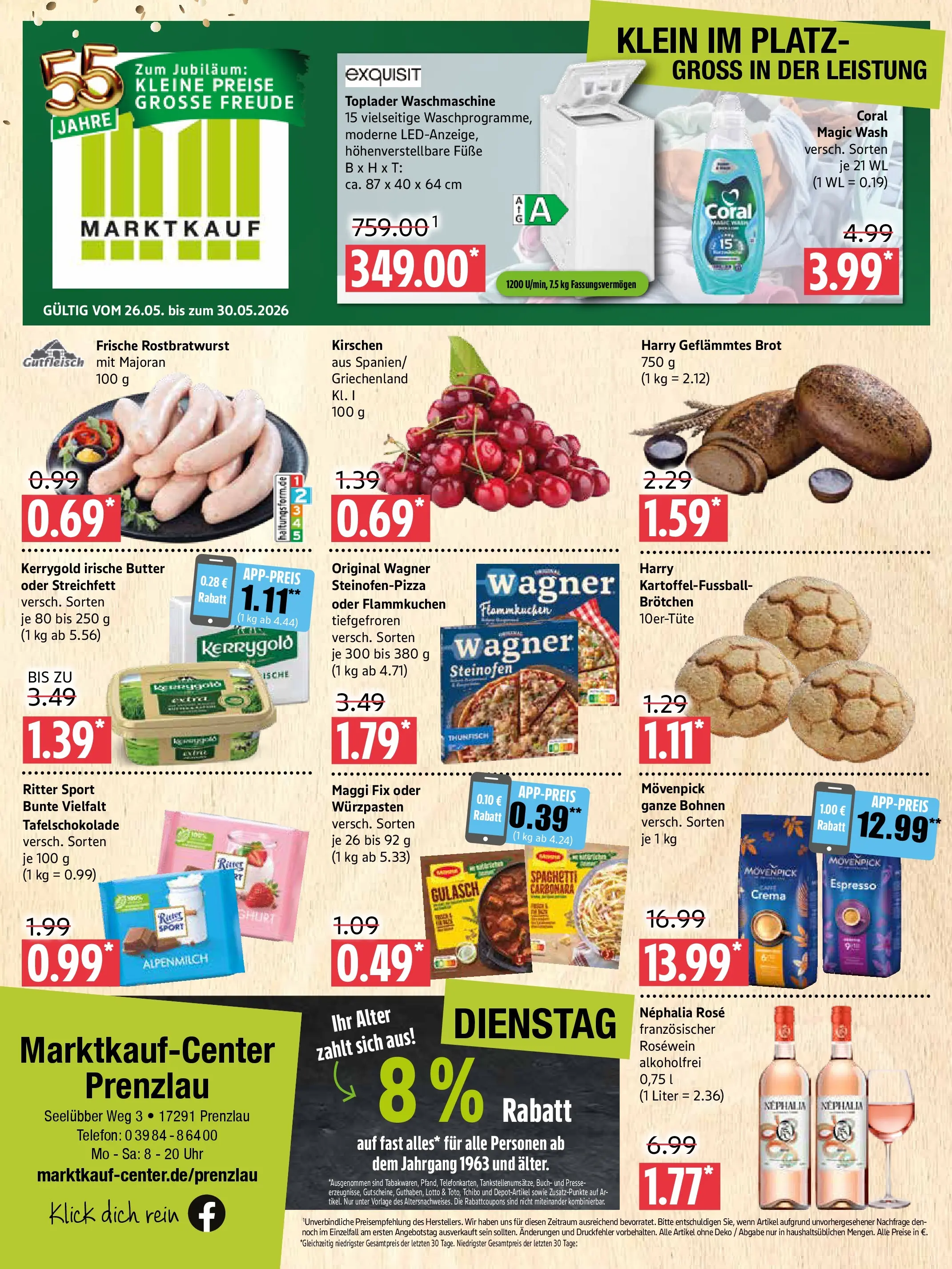 Marktkauf Prospekt Prenzlau (ab 26.05.2026) » Angebote online | Seite: 1 | Produkte: Coral, Rosewein, Ritter sport, Kirschen