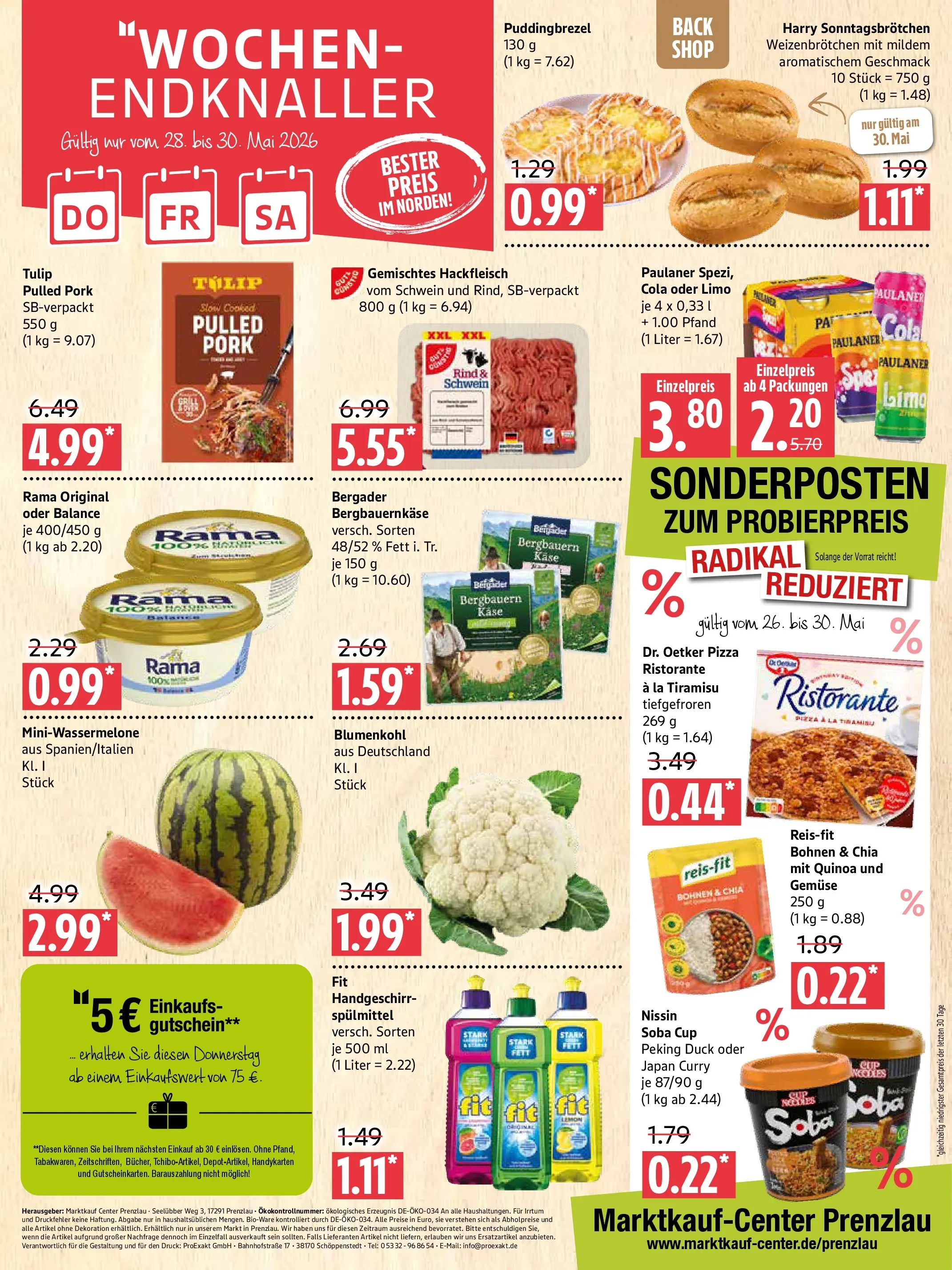 Marktkauf Prospekt Prenzlau (ab 26.05.2026) » Angebote online | Seite: 12 | Produkte: Ristorante, Rama, Blumenkohl, Paulaner