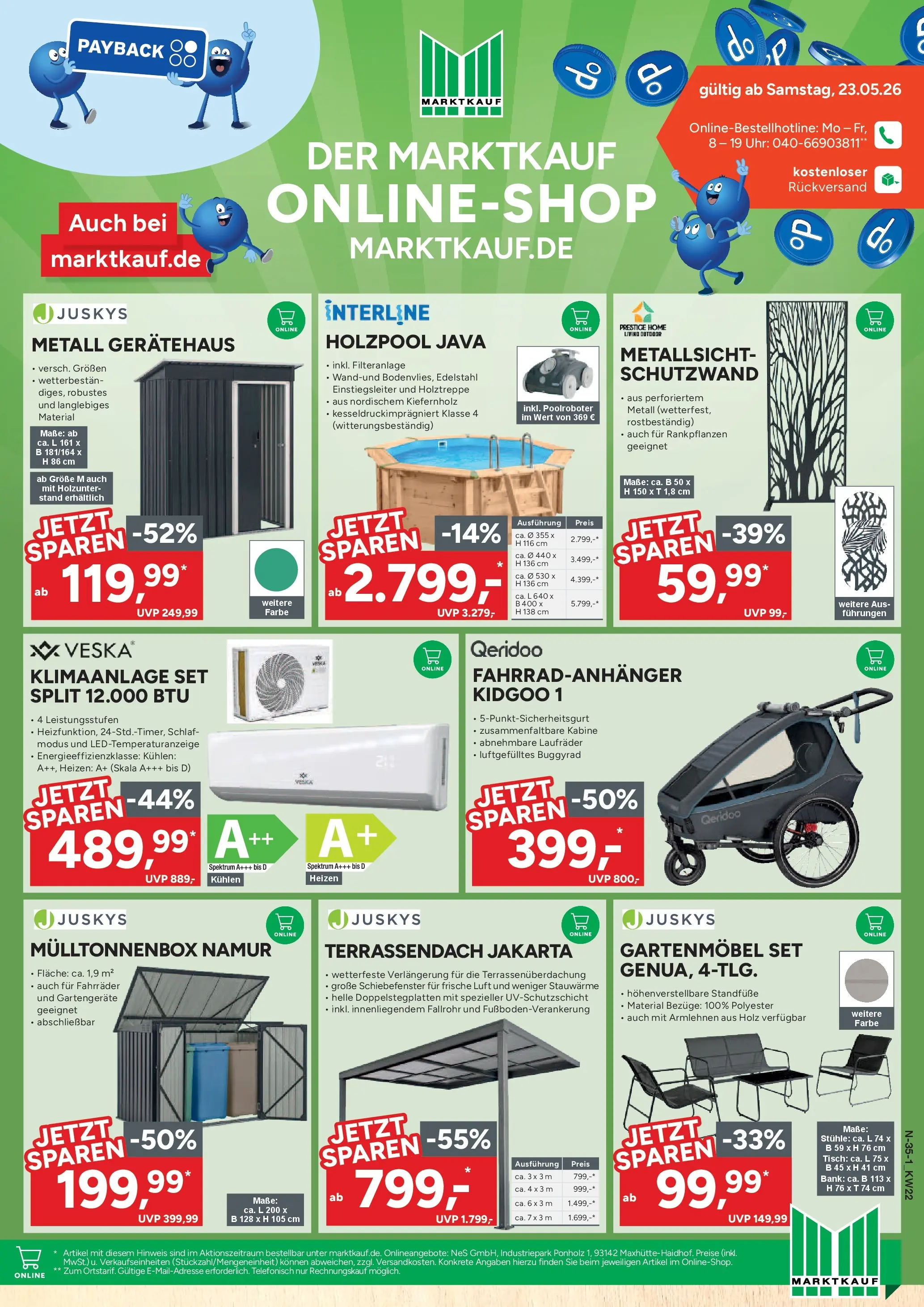 Marktkauf Prospekt Neuenkirchen (ab 25.05.2026) » Angebote online | Seite: 35 | Produkte: Klimaanlage, Tisch, Gartenmöbel, Uhr