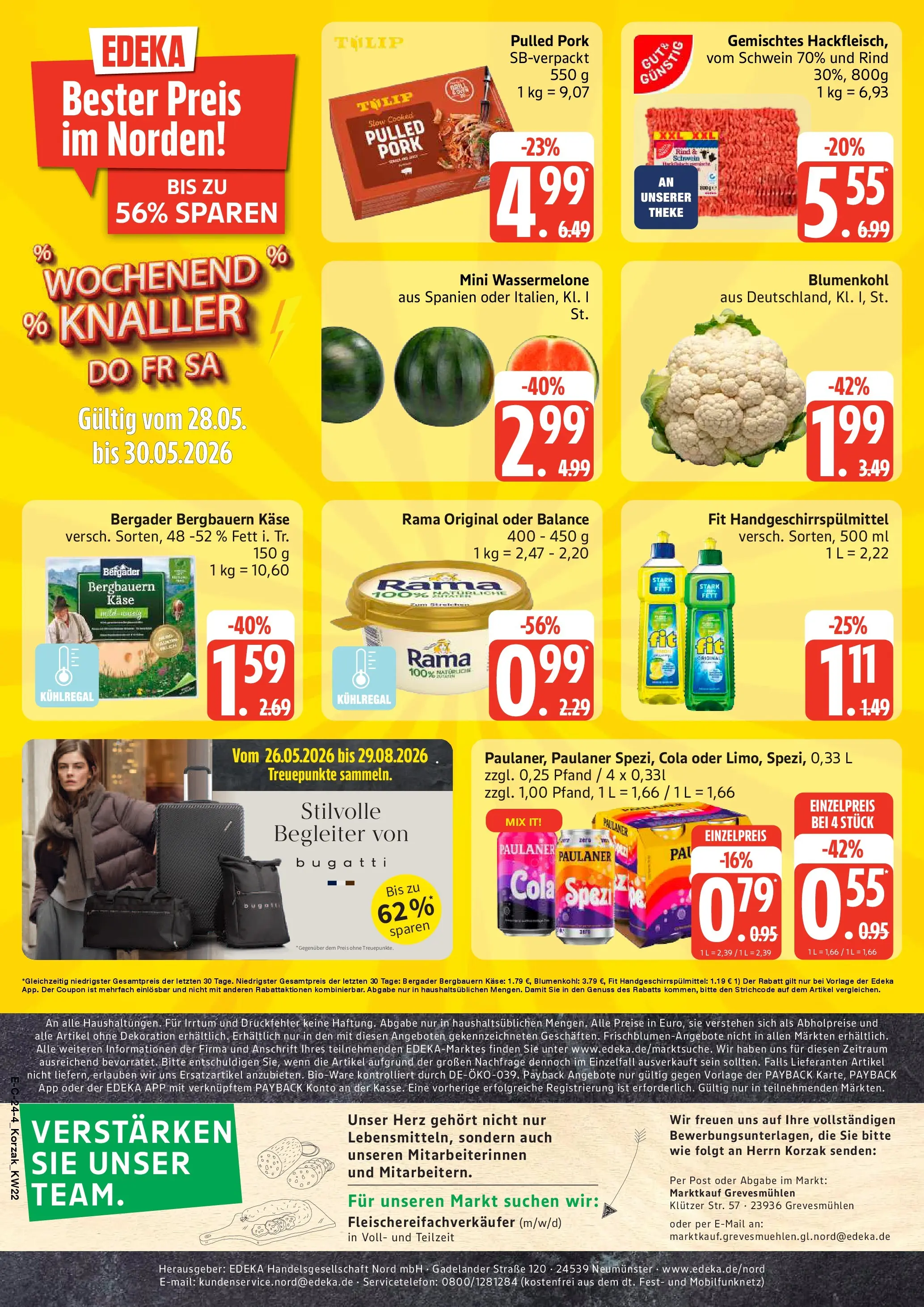 Marktkauf Prospekt Grevesmühlen (ab 26.05.2026) » Angebote online | Seite: 24 | Produkte: Cola, Wassermelone, Blumenkohl, Paulaner